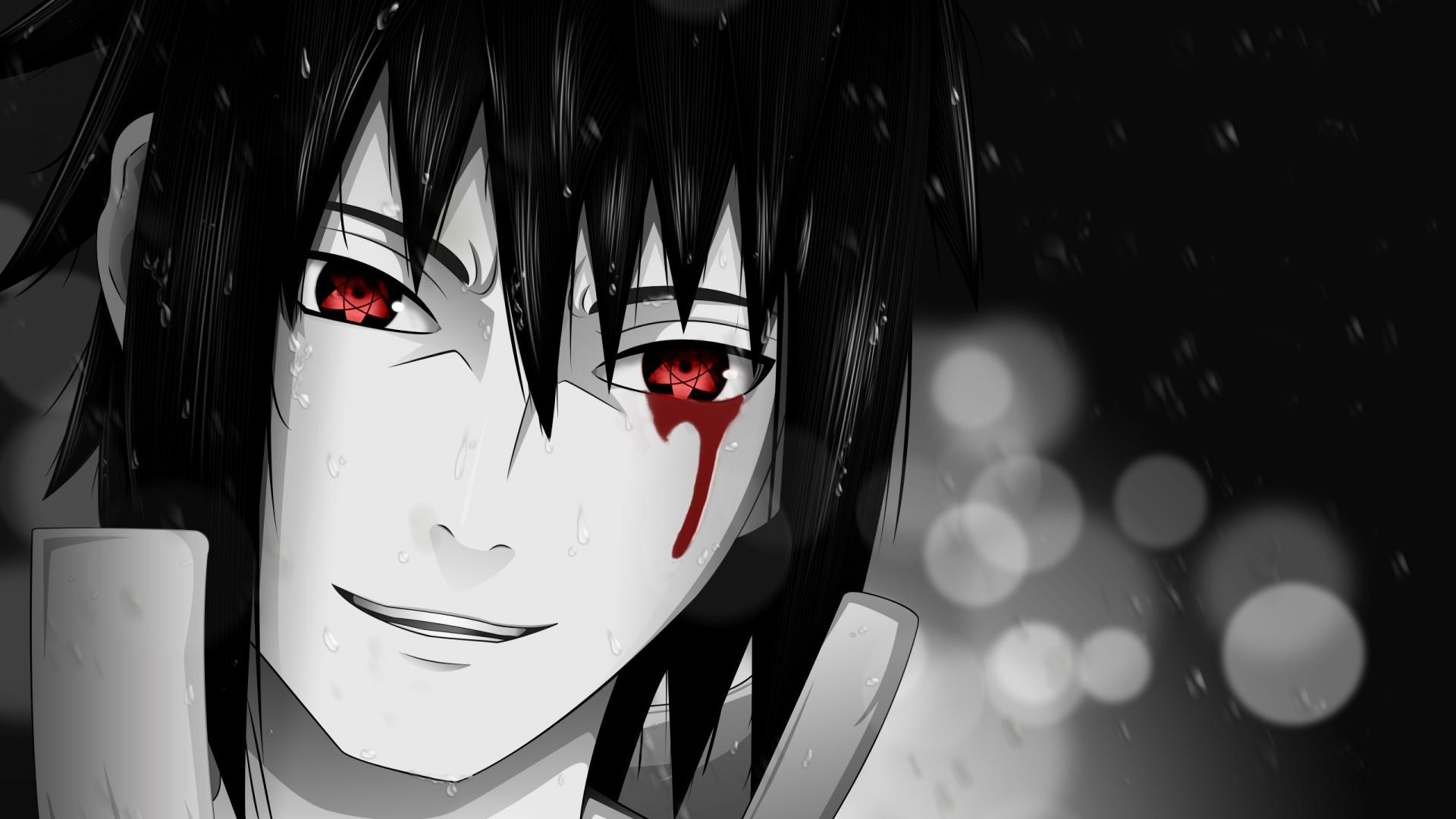 Sasuke Uchiha with Sharingan HD Wallpaper