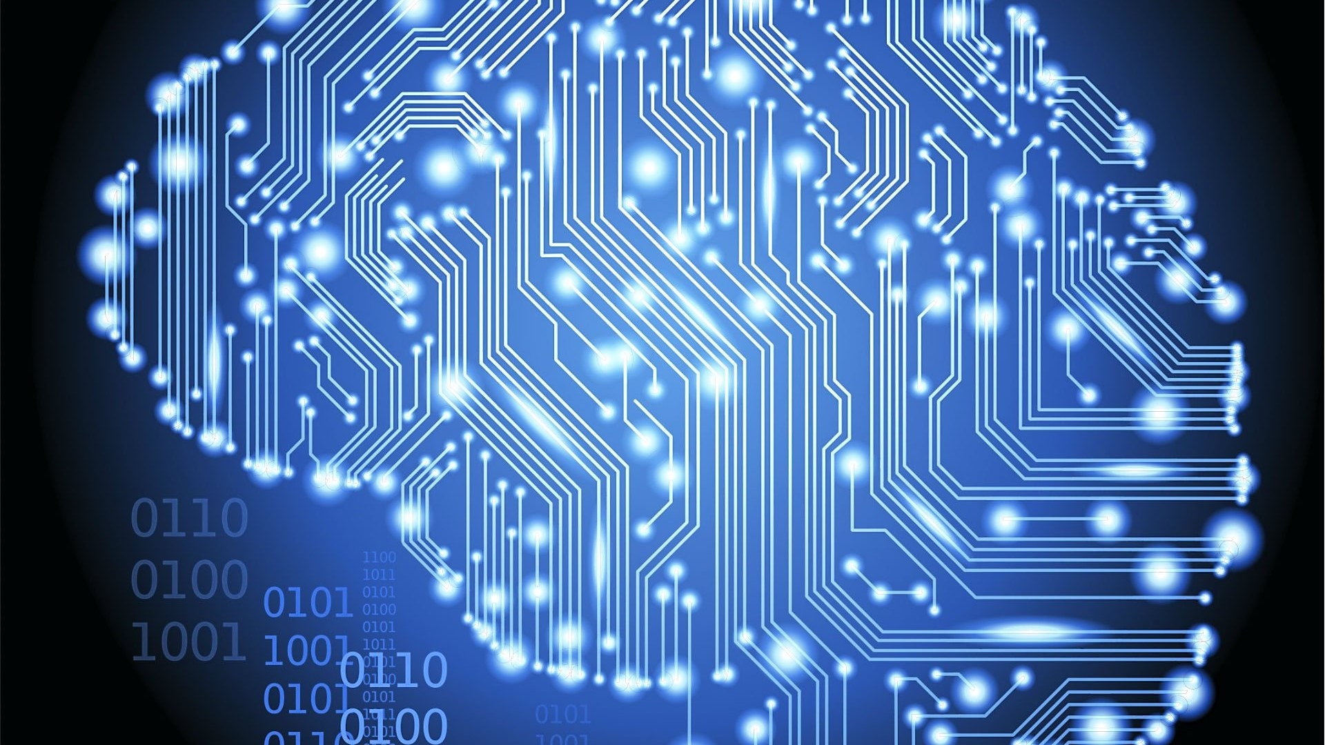 Digital Brain with Binary Code HD Wallpaper