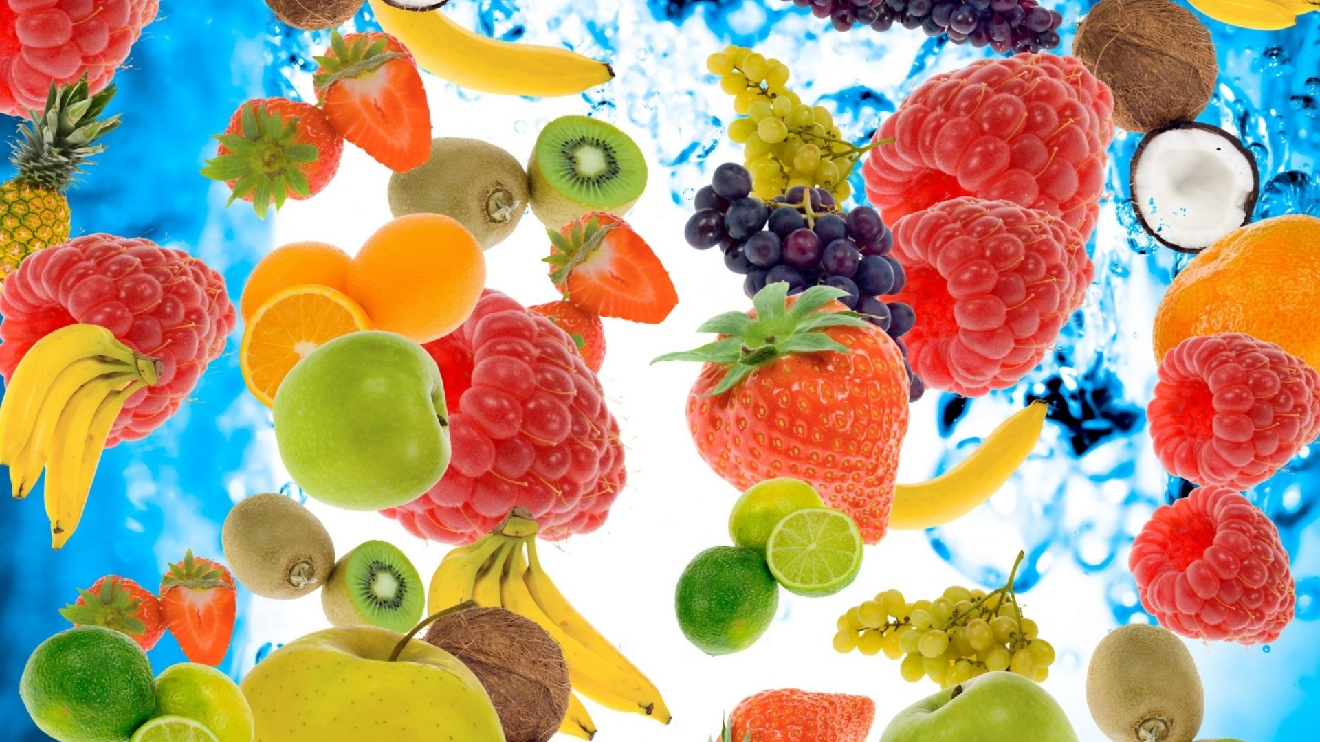 Assortment of Fresh Fruits and Berries HD Wallpaper
