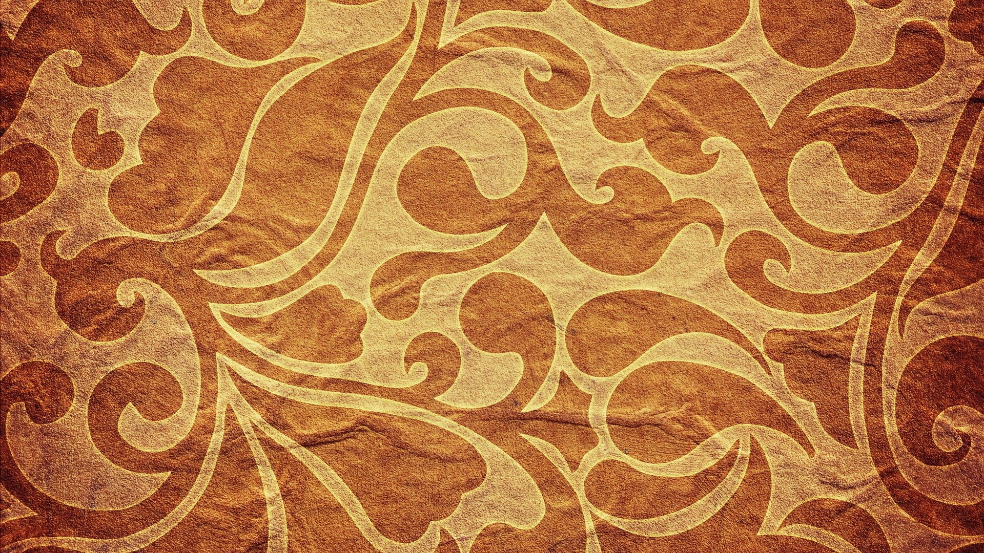 Brown and beige ornate floral pattern HD Wallpaper