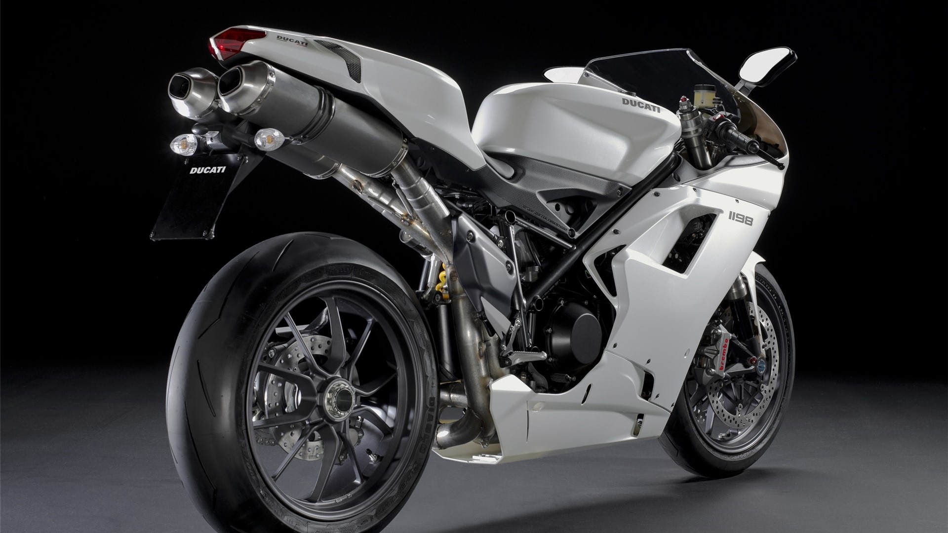 White Ducati 1198 Motorcycle HD Wallpaper