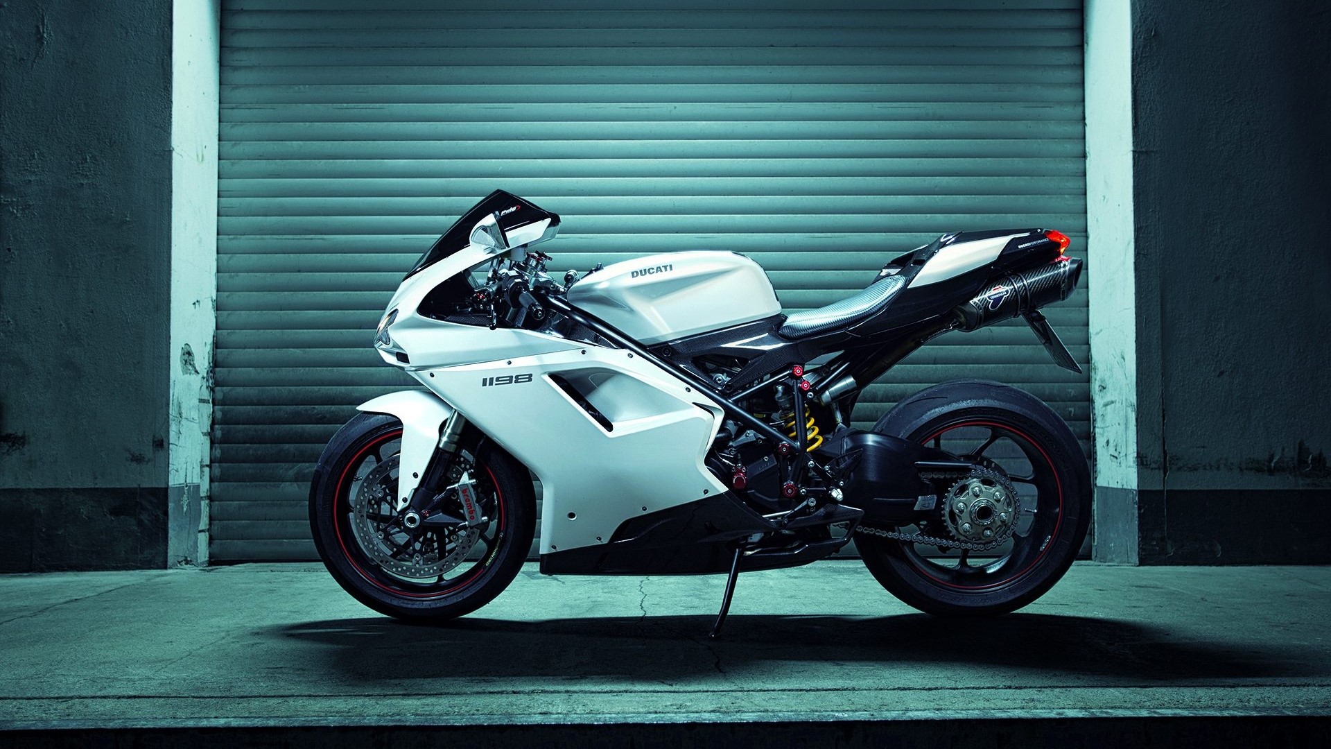 White Ducati 1198 Motorcycle HD Wallpaper