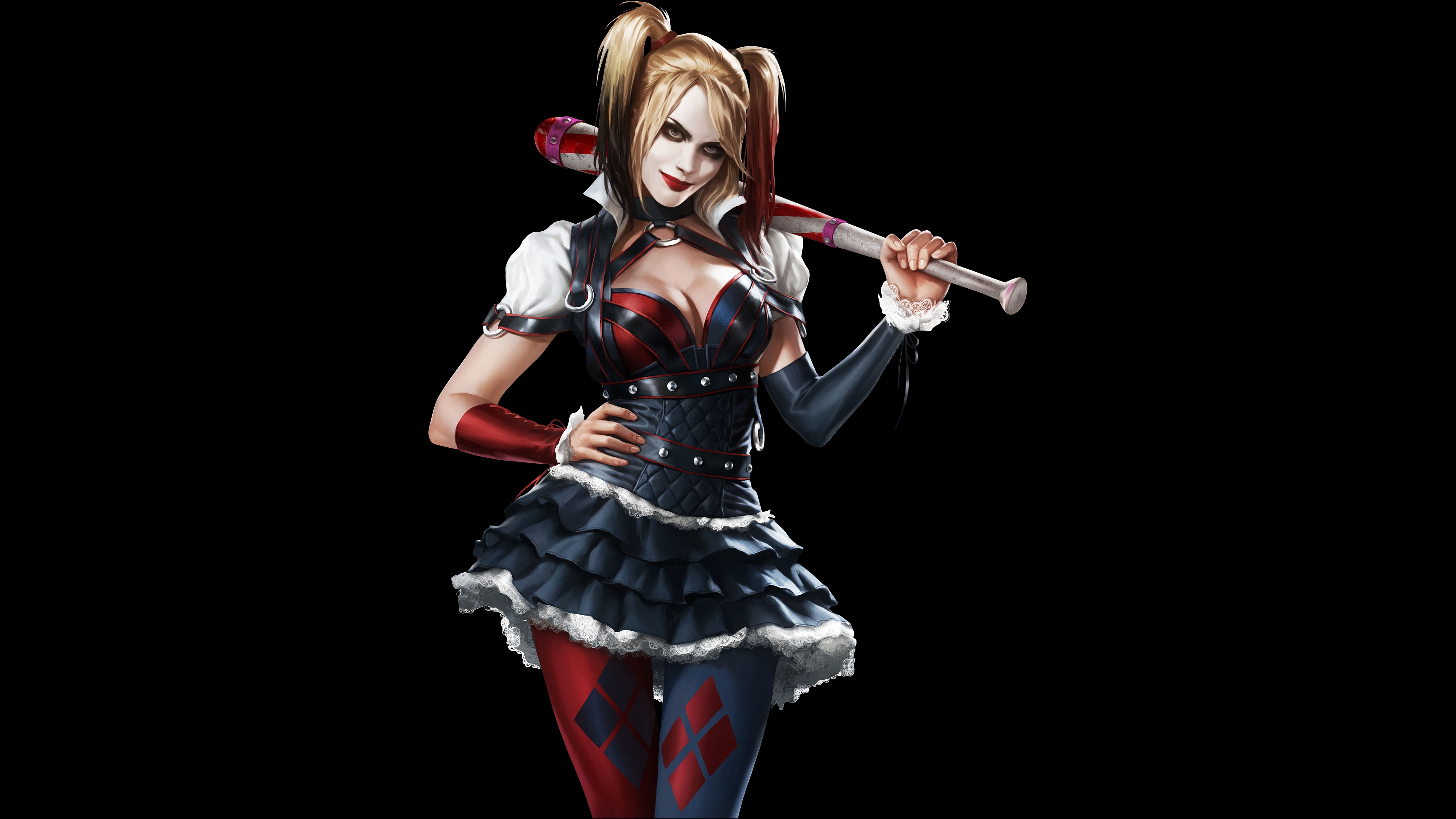 Harley Quinn from DC Comics with a baseball bat HD Wallpaper