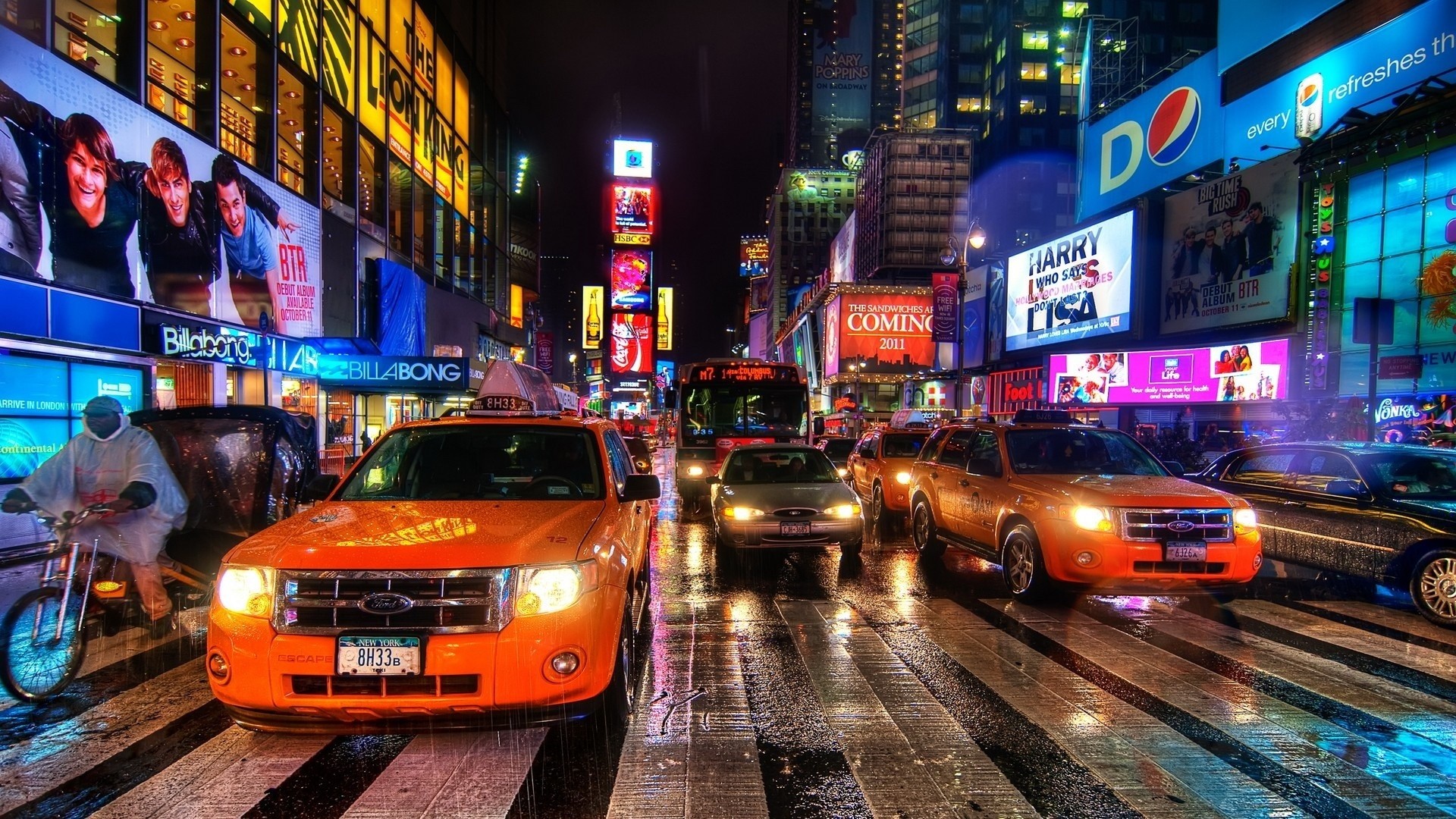 New York City Times Square at Night HD Wallpaper