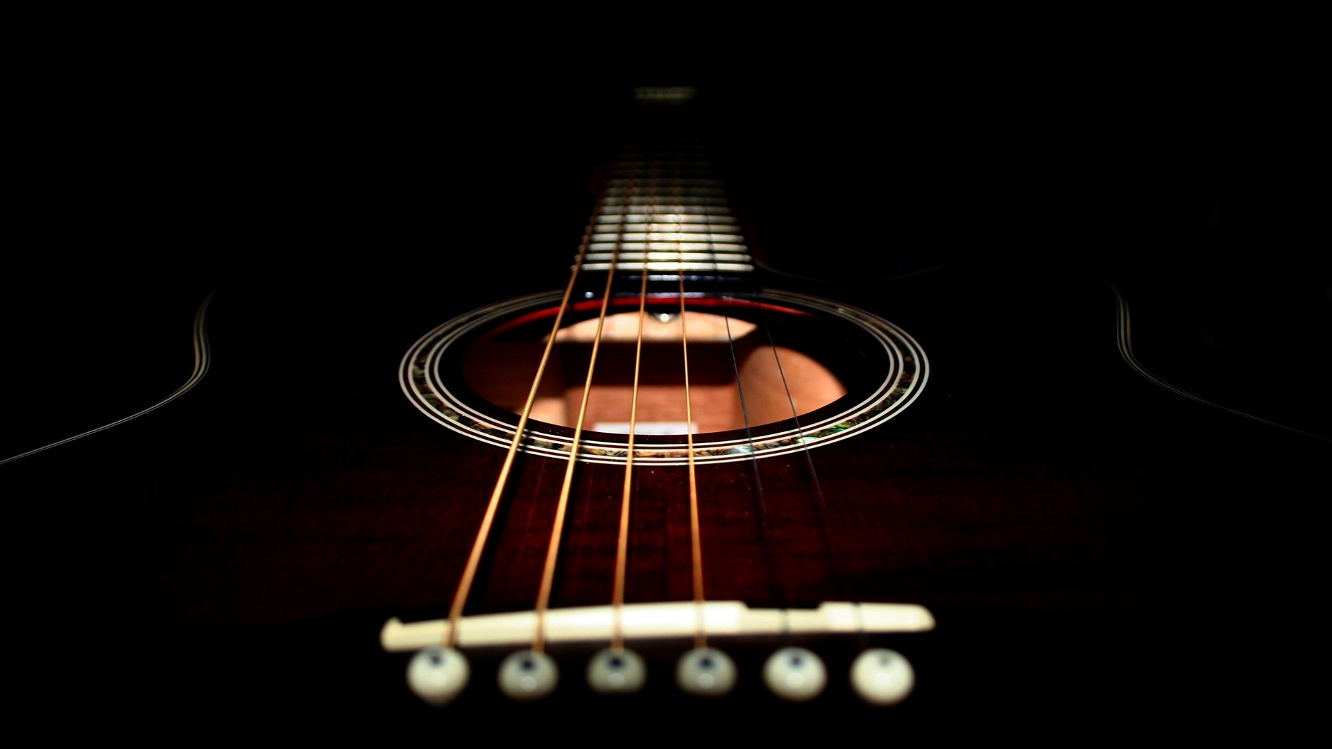 Acoustic guitar close-up HD Wallpaper