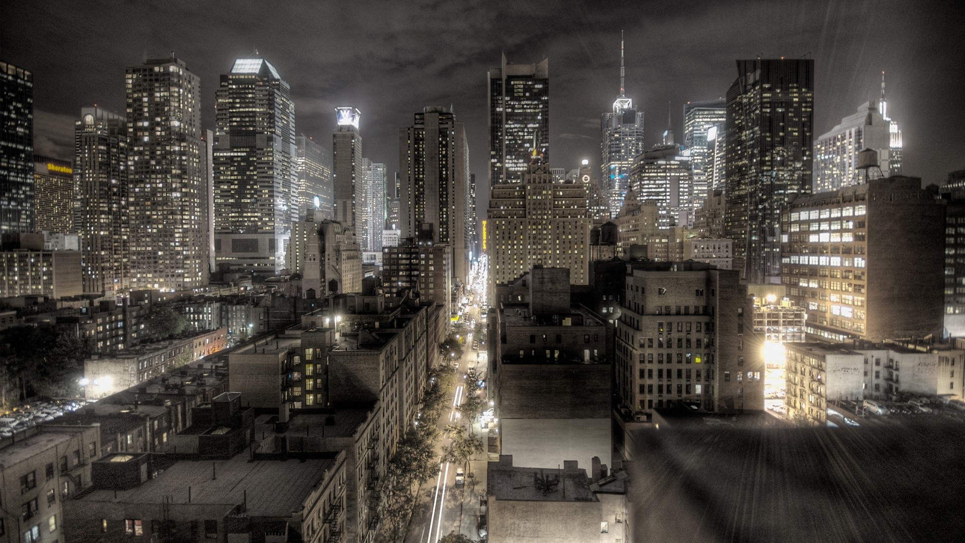 New York City Skyline at Night HD Wallpaper