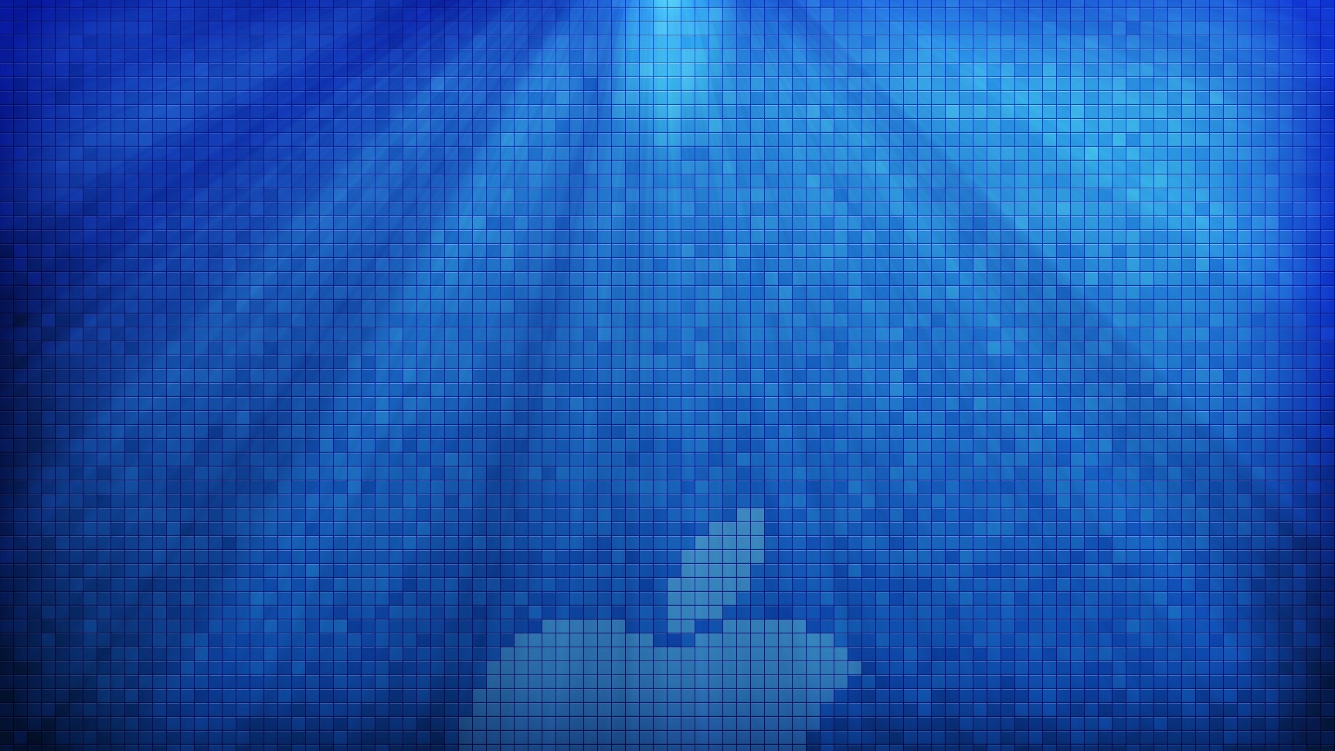 Apple Logo on Blue Pixelated Background HD Wallpaper