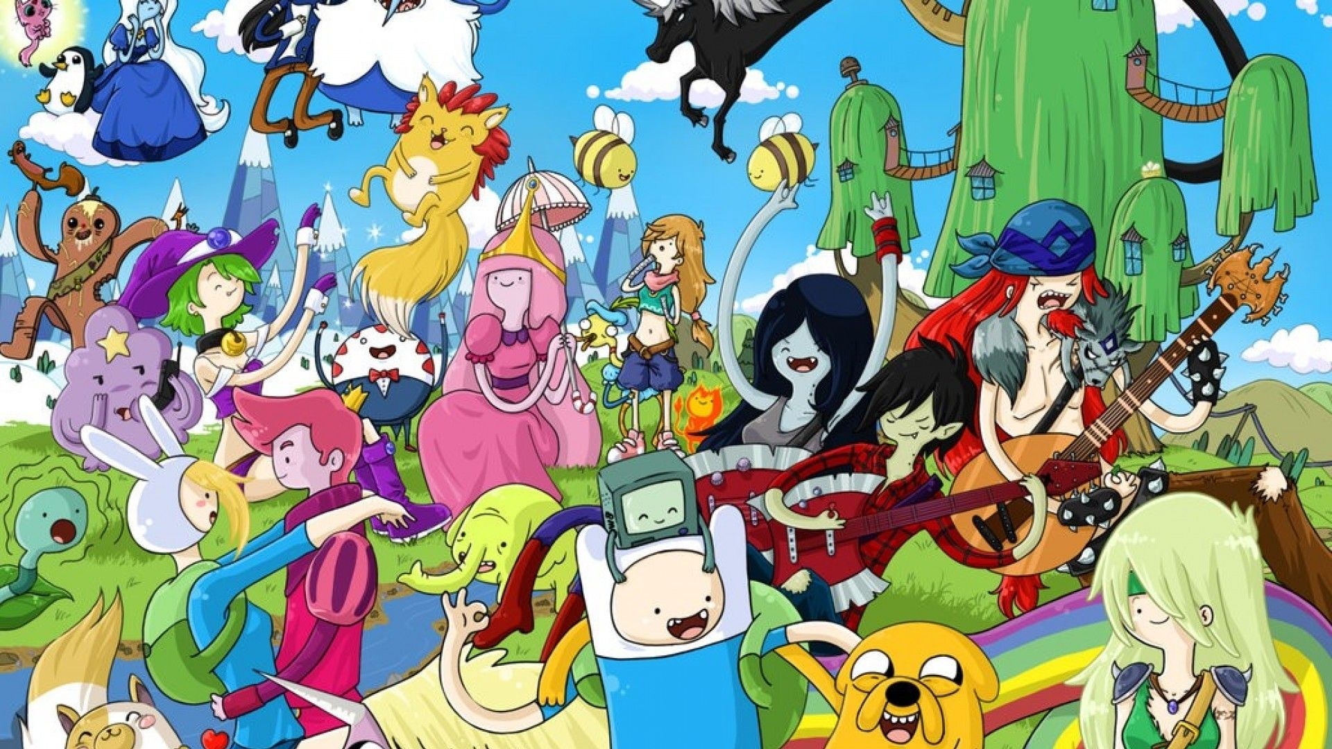Adventure Time characters group HD Wallpaper