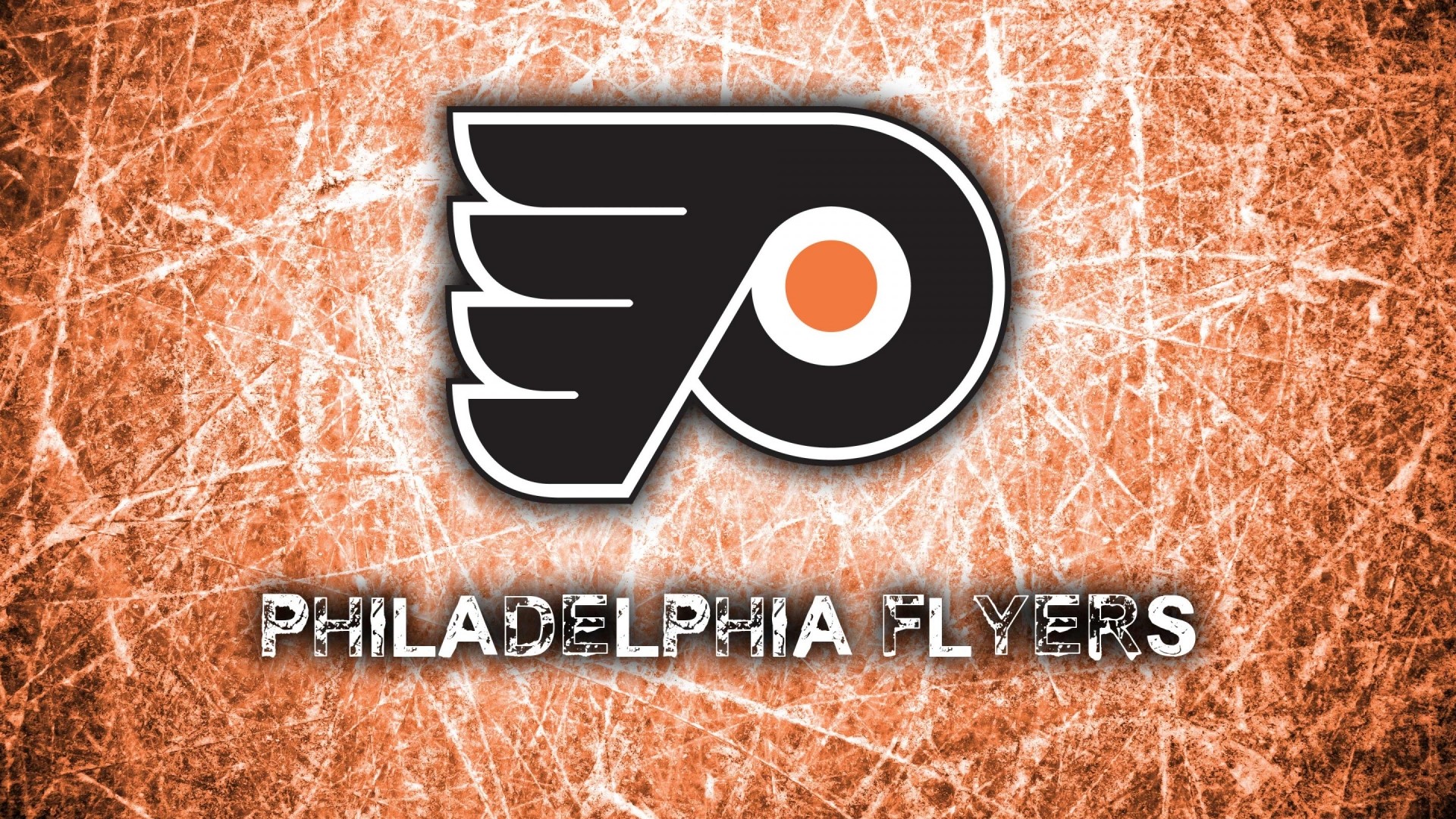 Philadelphia Flyers Logo on Orange Background HD Wallpaper