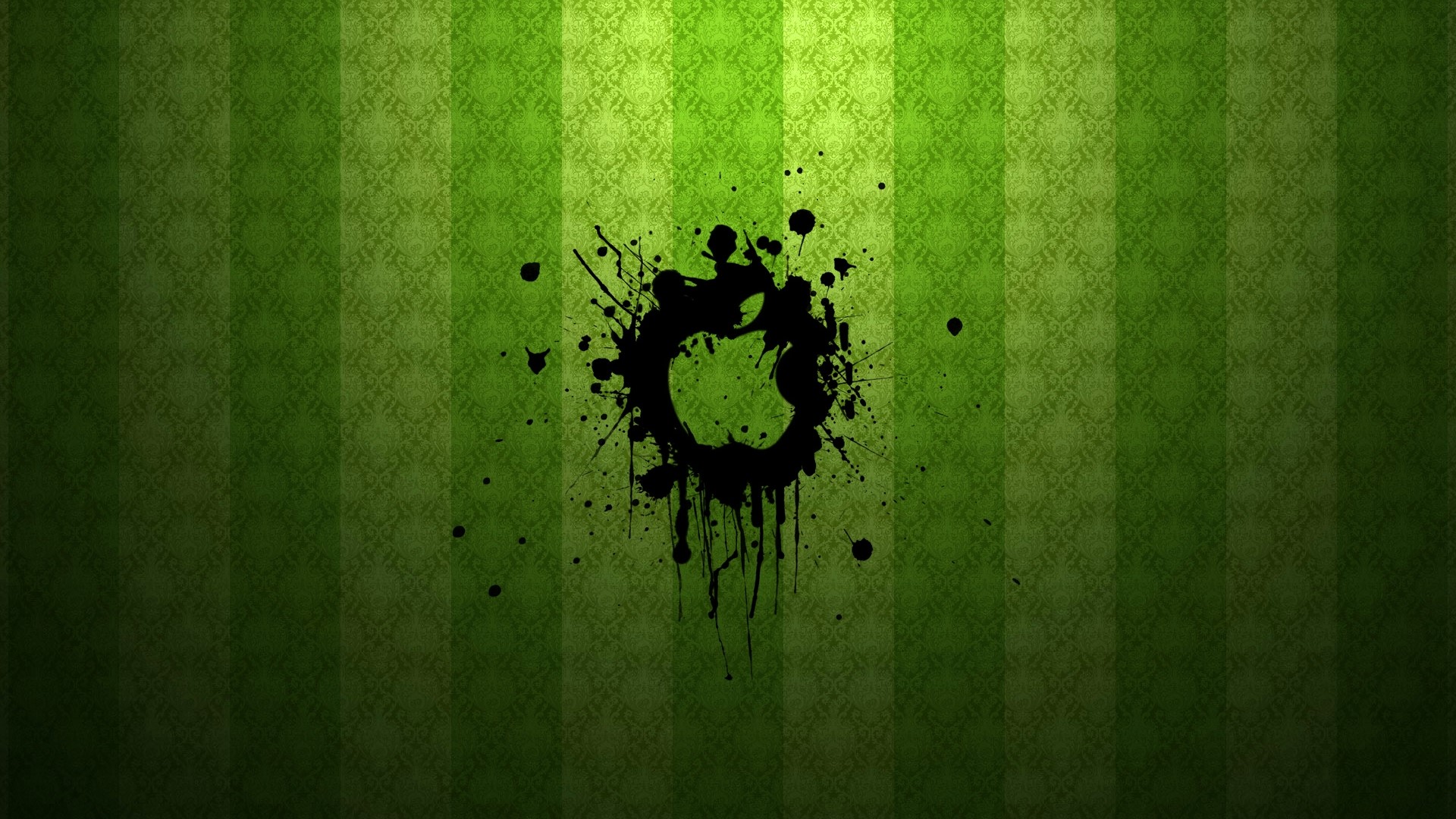 Apple Logo Splatter Green Art HD Wallpaper