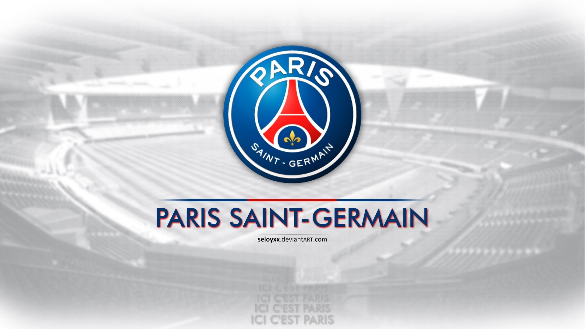 Paris Saint-Germain logo and stadium HD Wallpaper