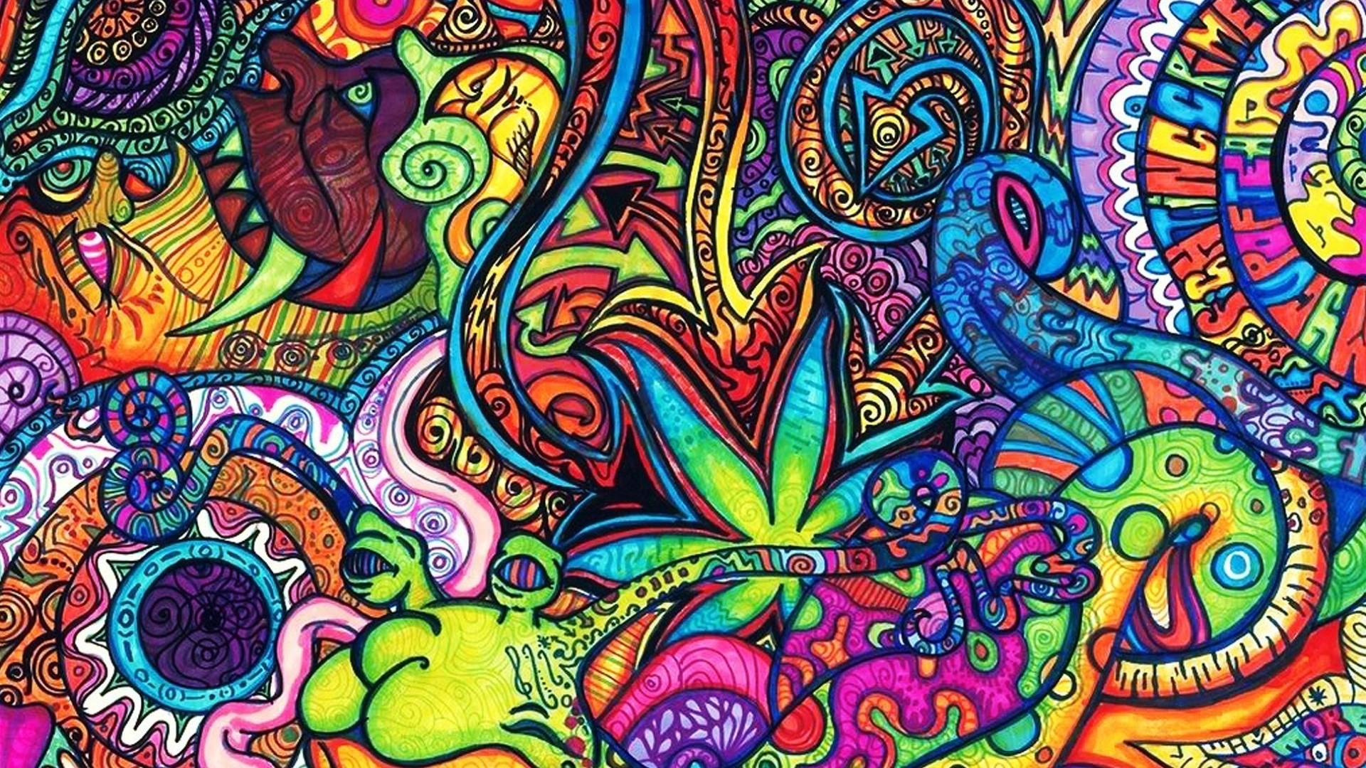 Psychedelic Art Colorful Abstract Design HD Wallpaper