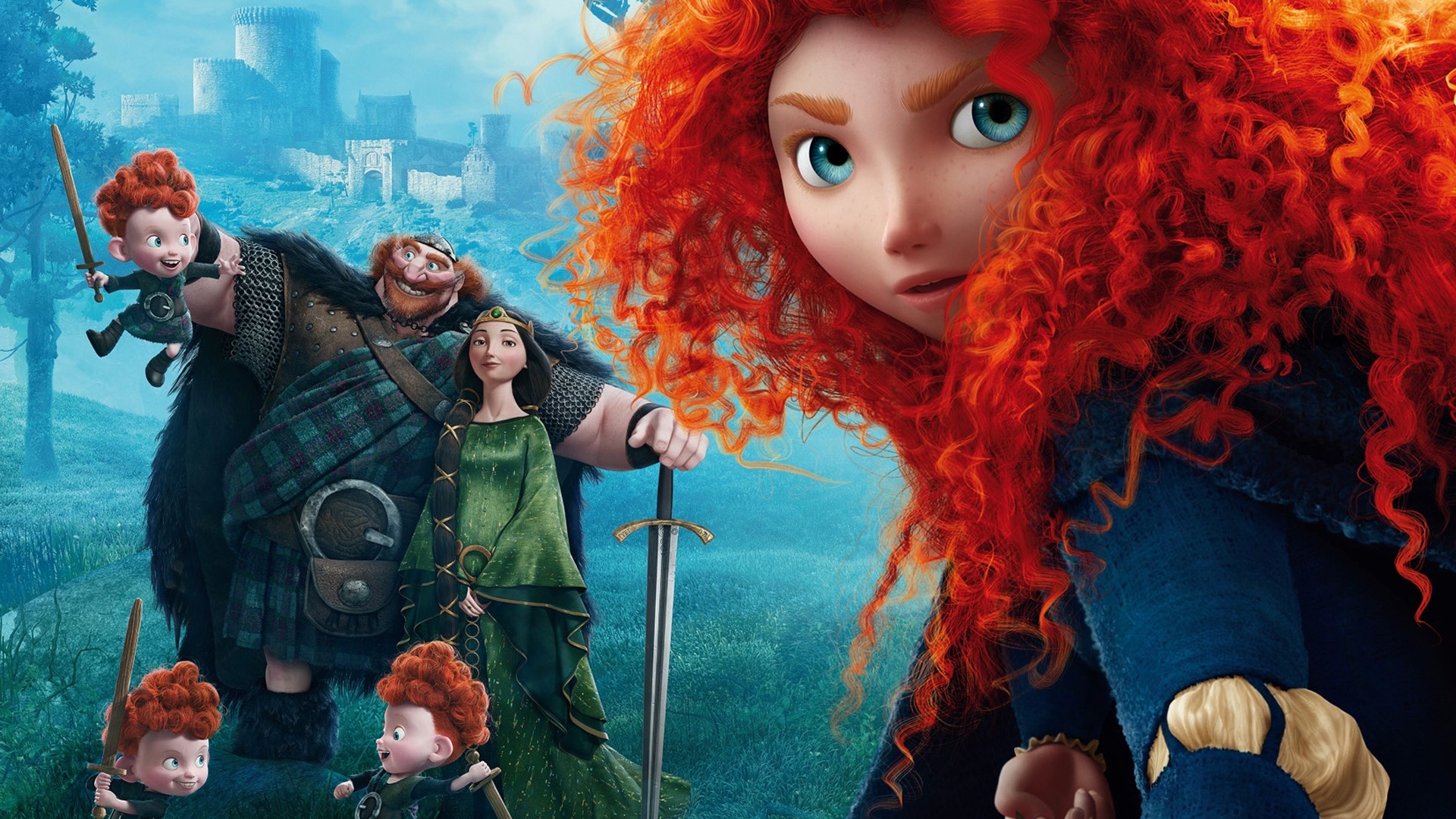 Merida and her family from Disney Pixar's Brave HD Wallpaper