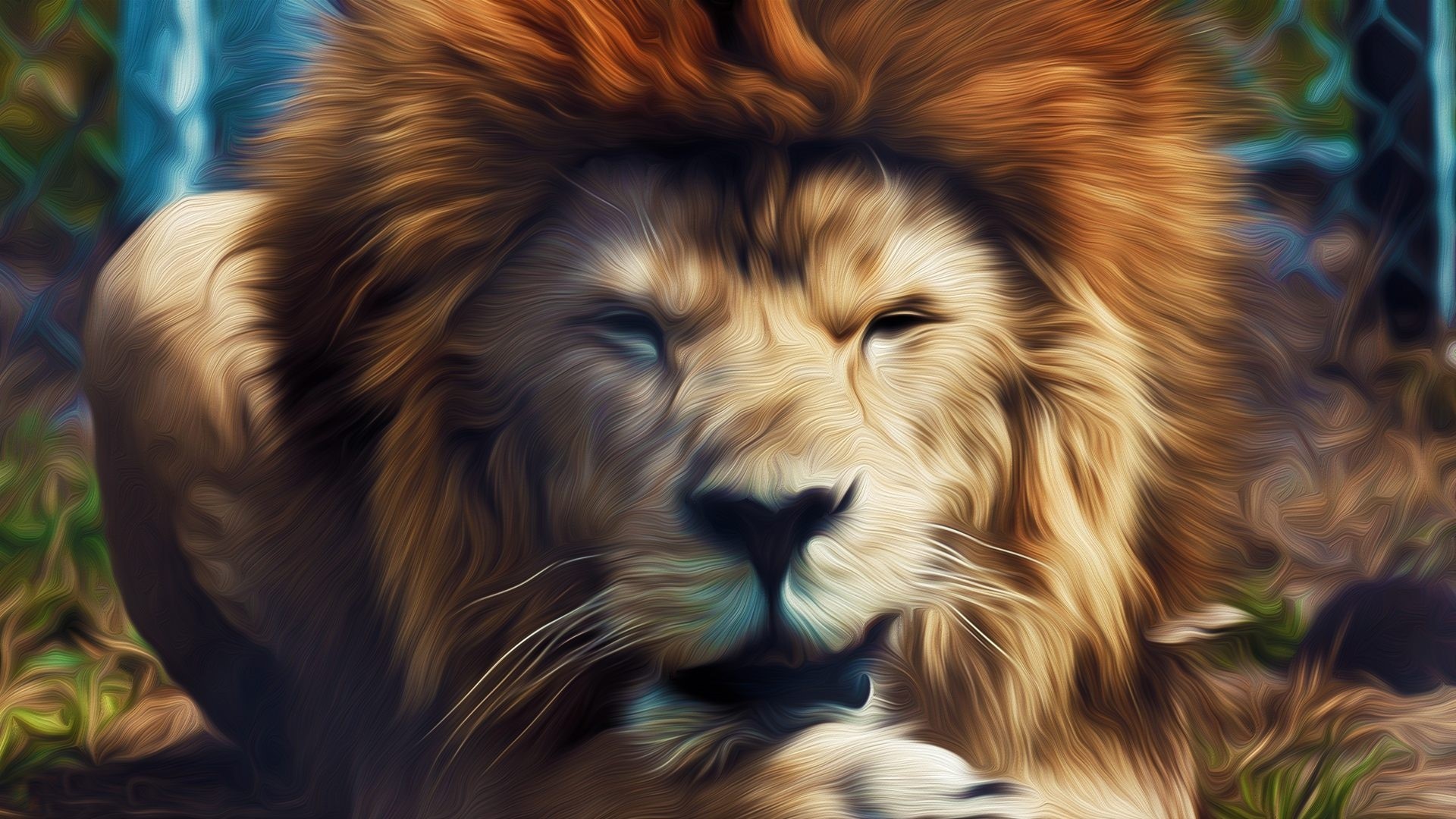 Lion Face Art HD Wallpaper