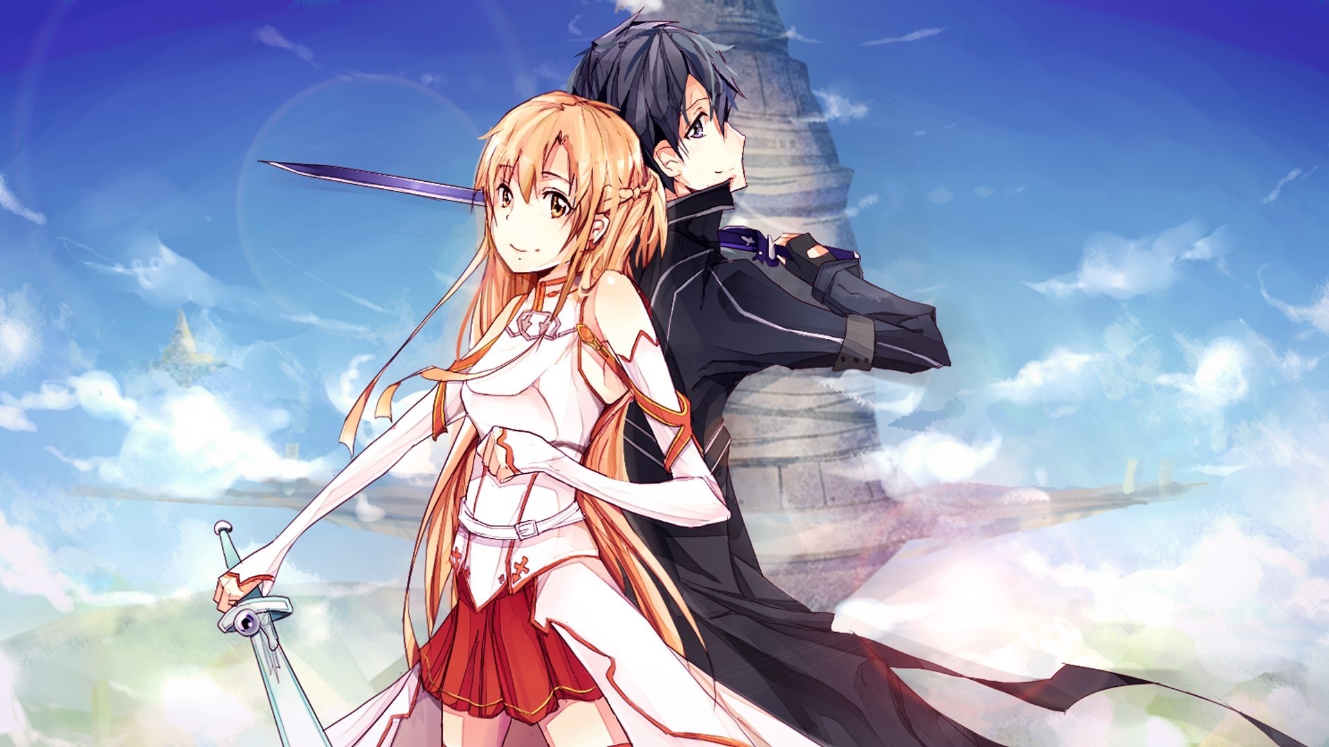 Kirito and Asuna from Sword Art Online HD Wallpaper