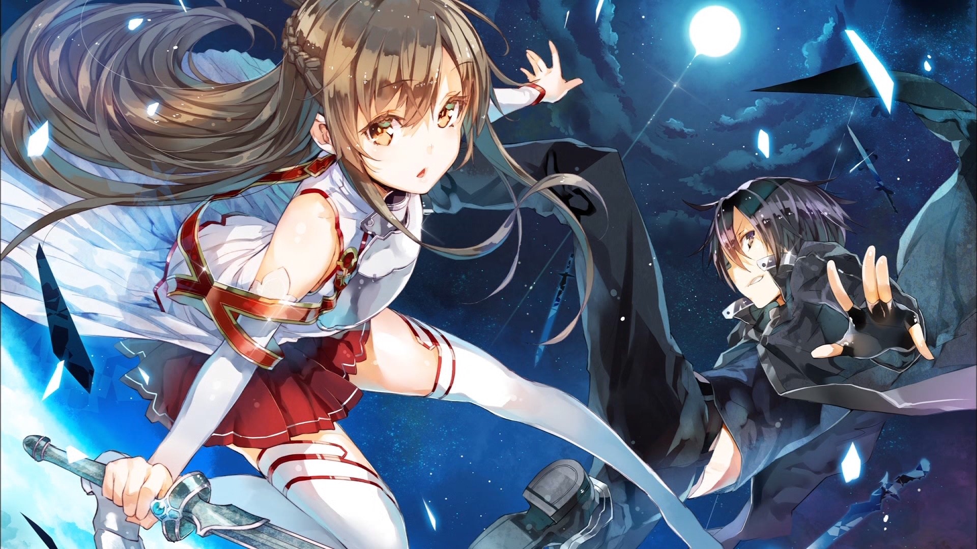 Asuna and Kirito from Sword Art Online HD Wallpaper