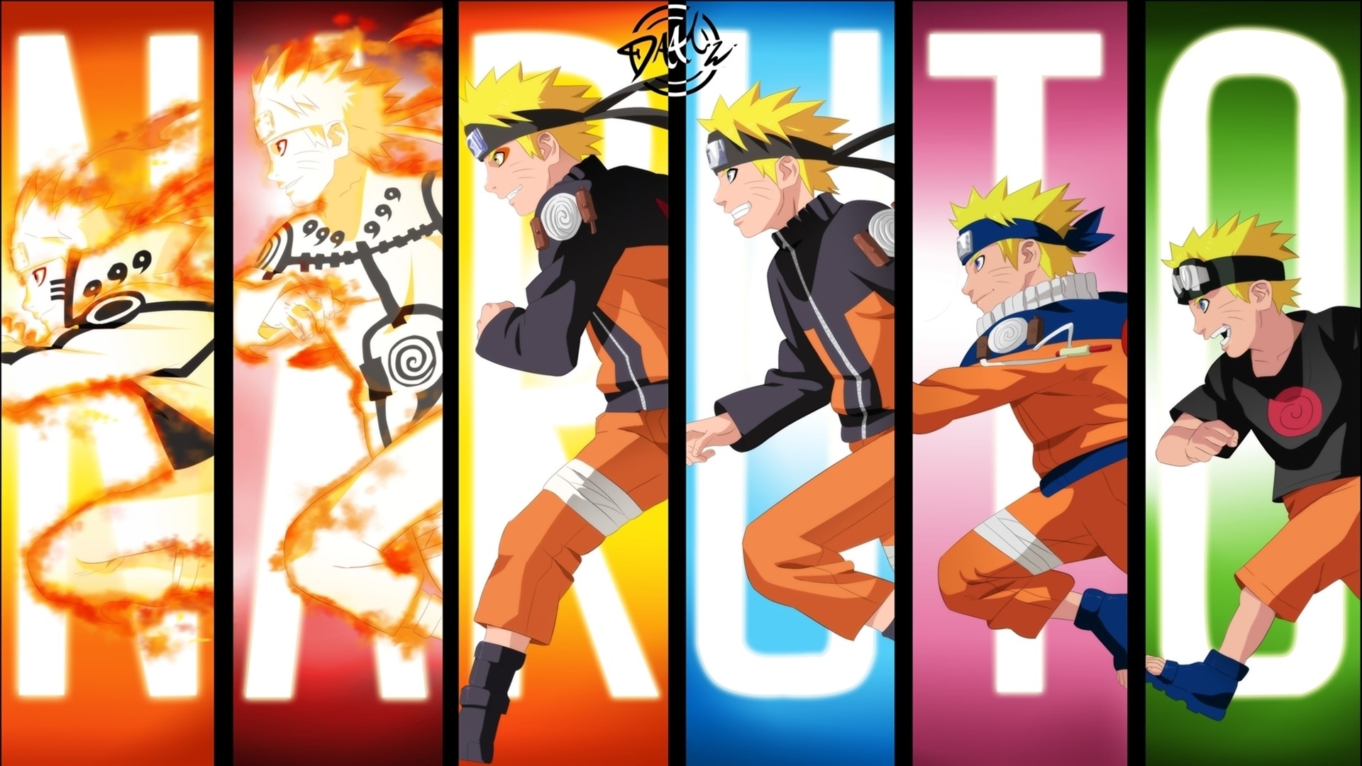 Naruto Uzumaki in different forms HD Wallpaper