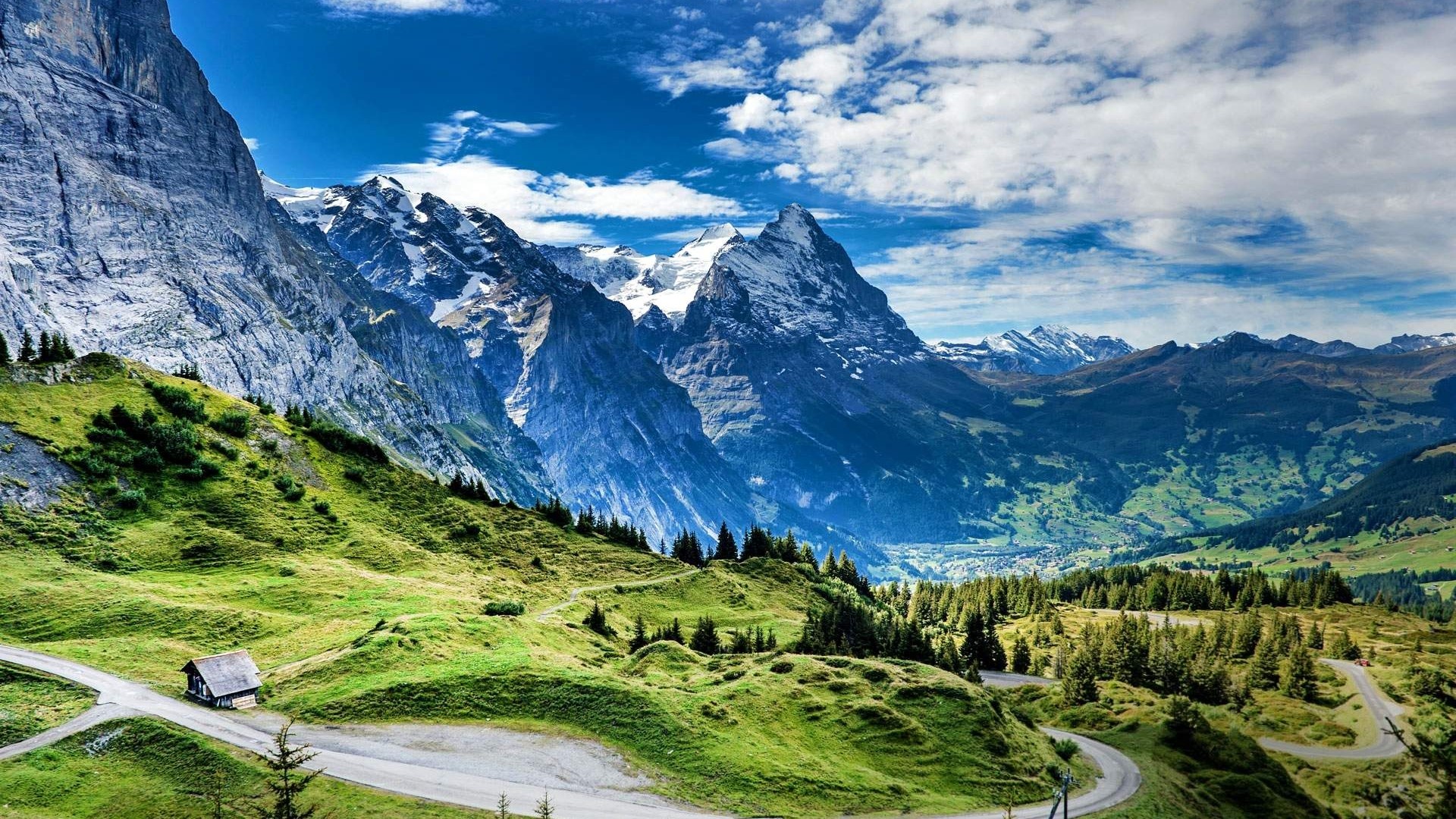 Grosse Scheidegg Switzerland Mountain Landscape HD Wallpaper