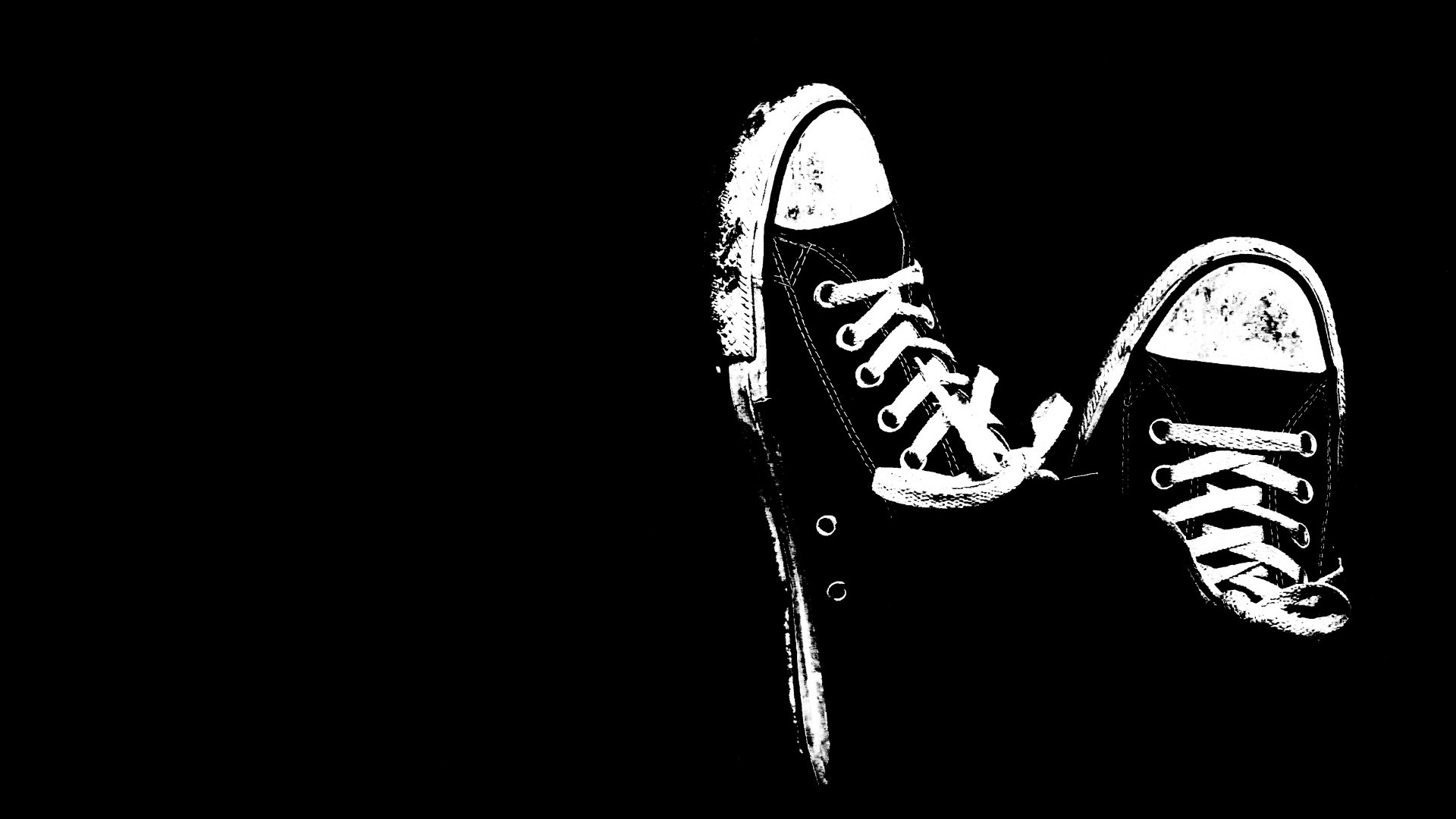 Black and white Converse shoes HD Wallpaper