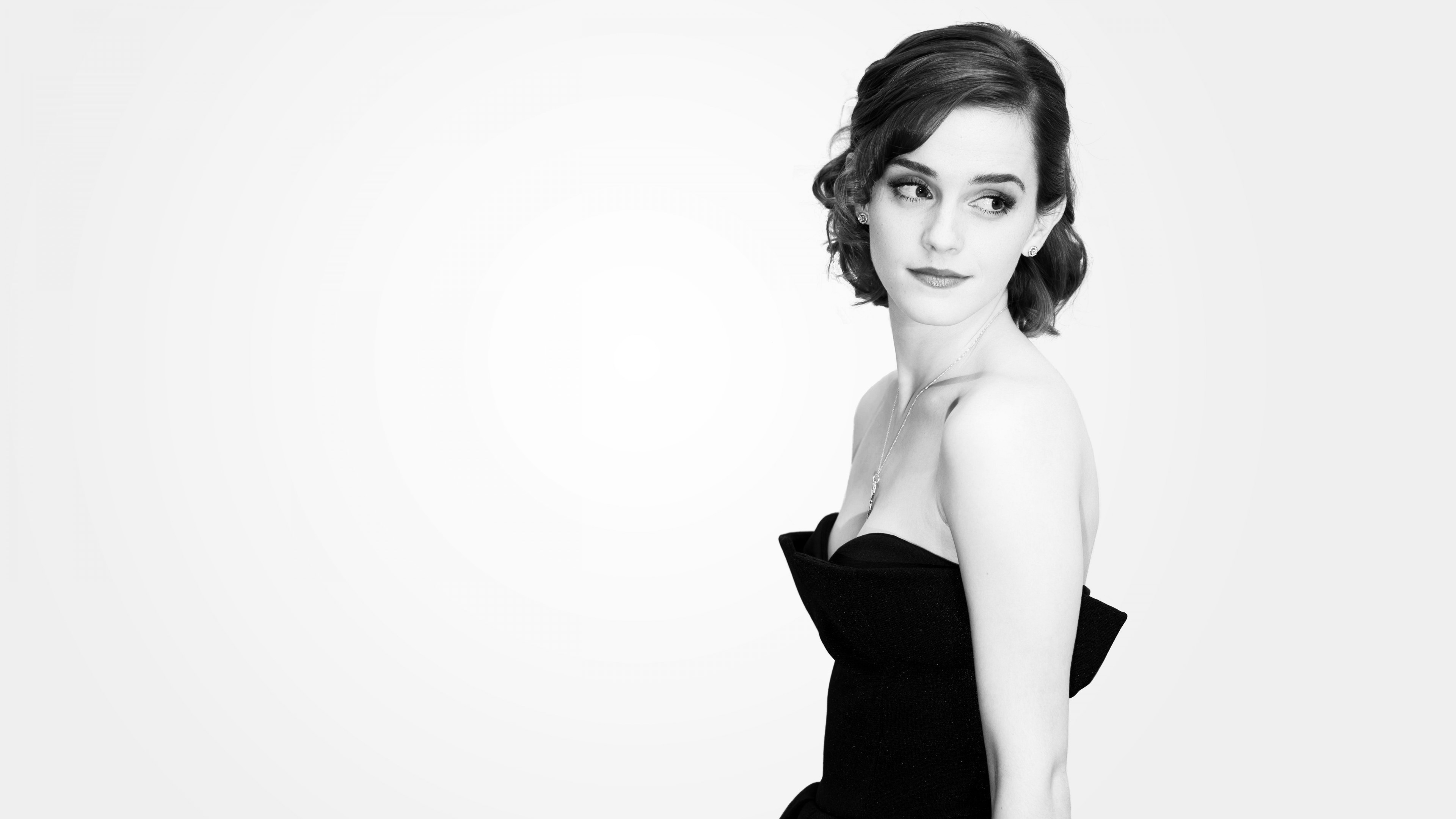 Emma Watson in a black dress HD Wallpaper