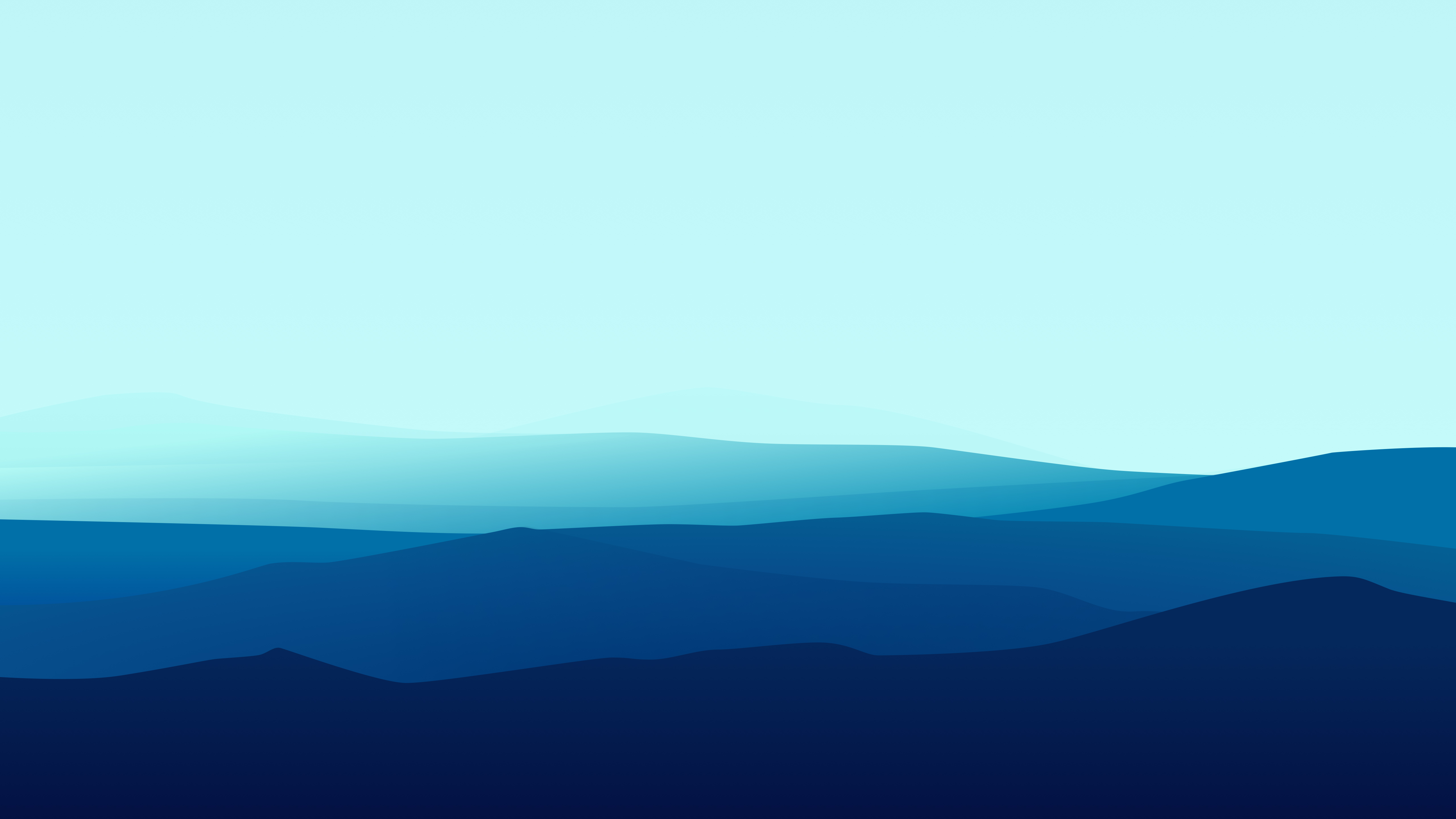 Minimalist Blue Mountains Landscape HD Wallpaper