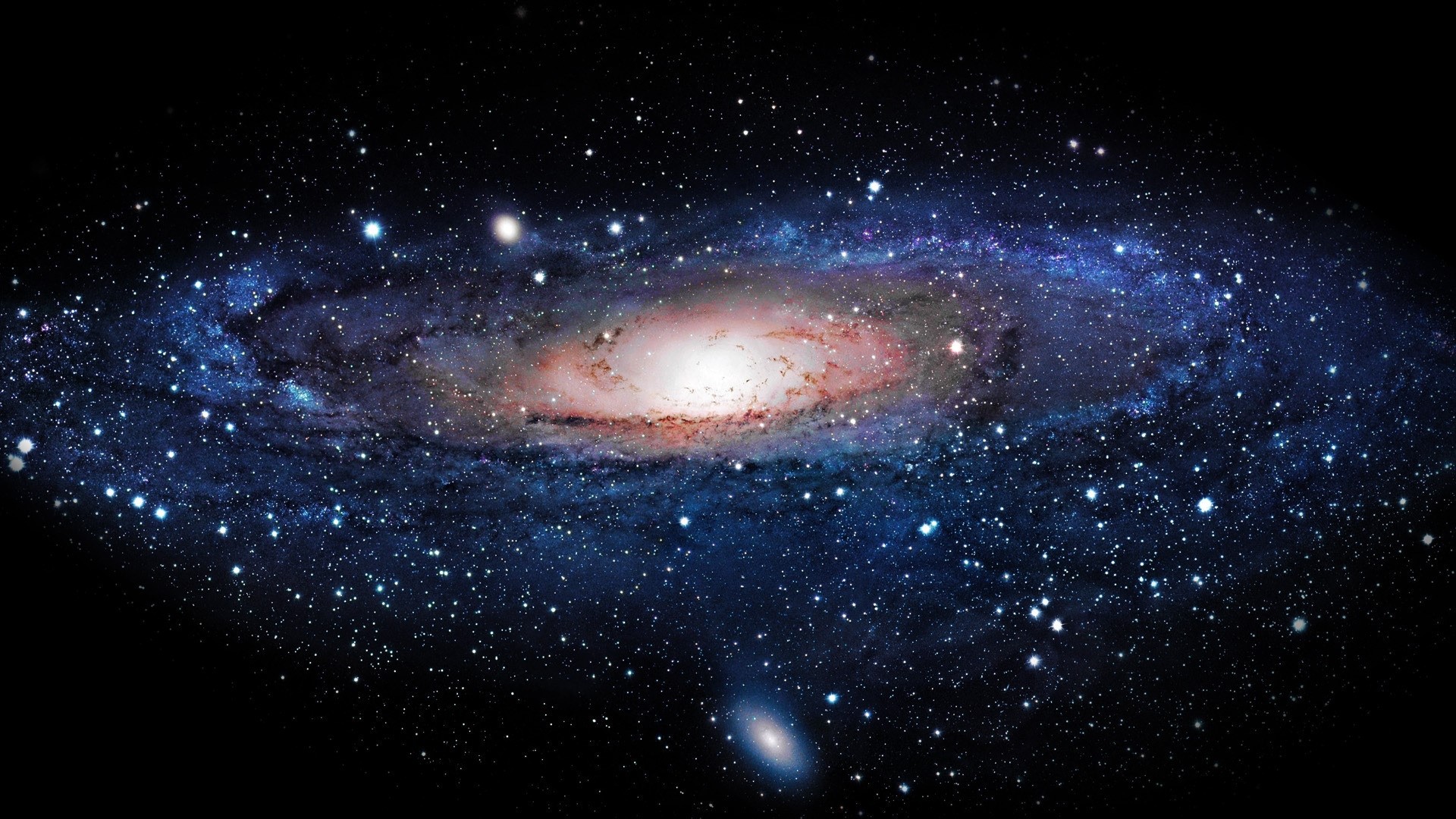 Andromeda Galaxy with Satellite Galaxy HD Wallpaper