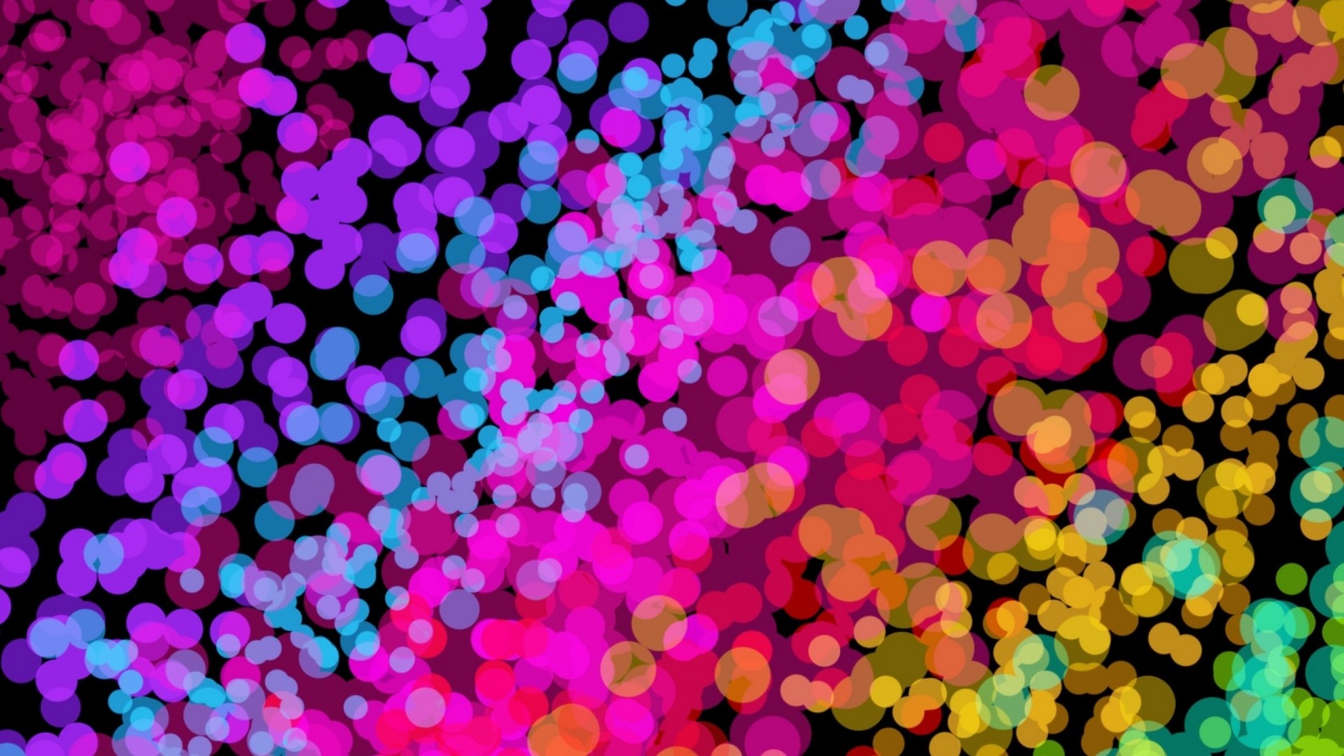 Colorful bokeh lights on black background HD Wallpaper