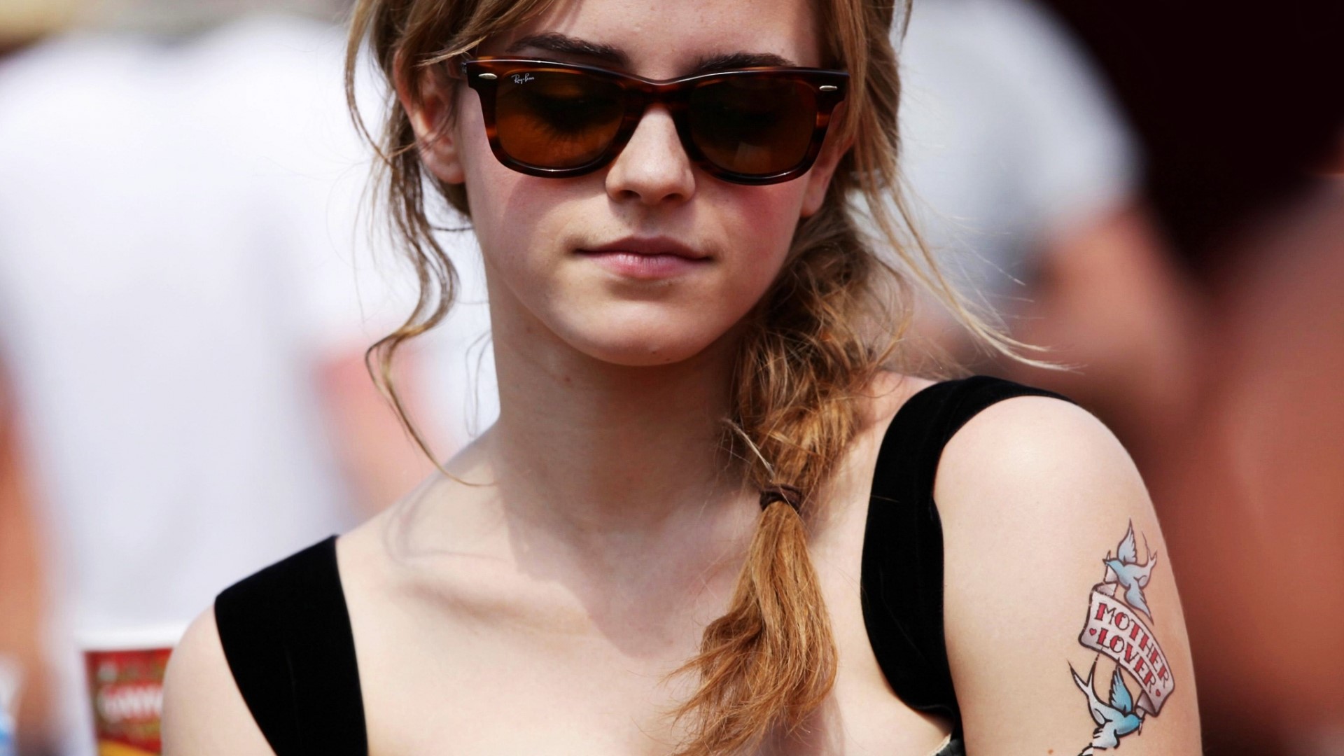 Emma Watson with Mother Lover Tattoo HD Wallpaper