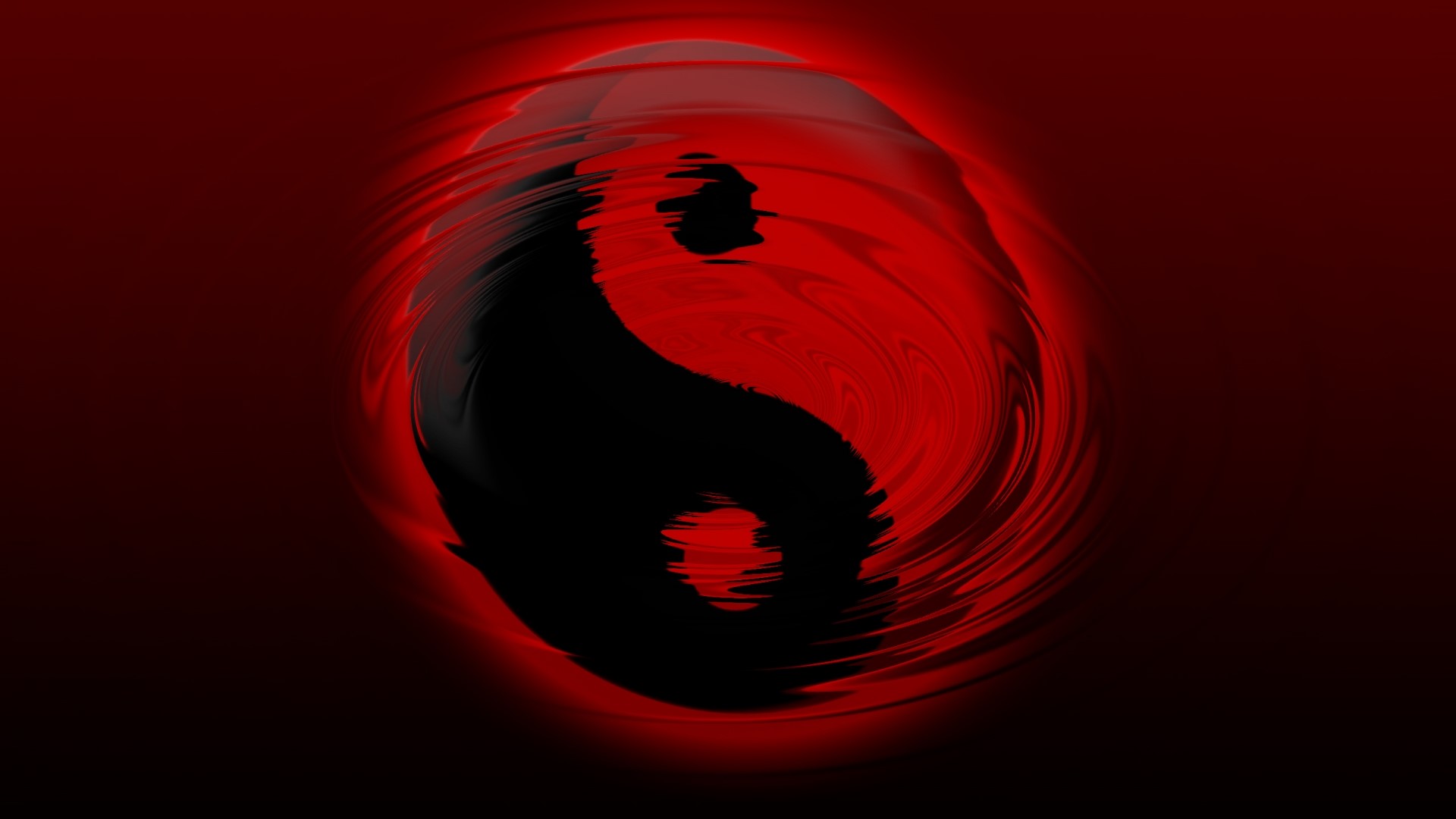 Black and Red Yin Yang Symbol HD Wallpaper