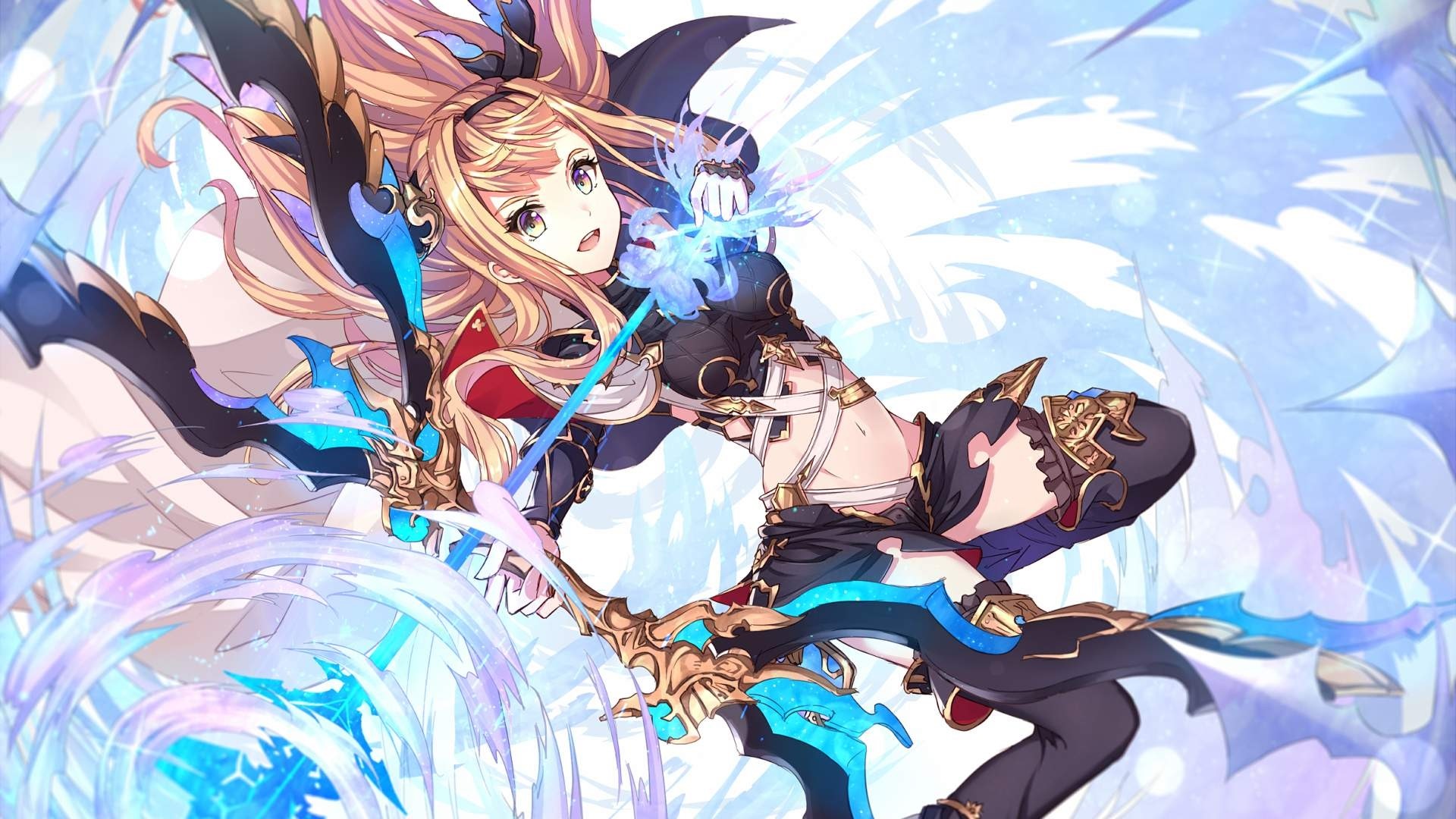 Granblue Fantasy character with bow HD Wallpaper