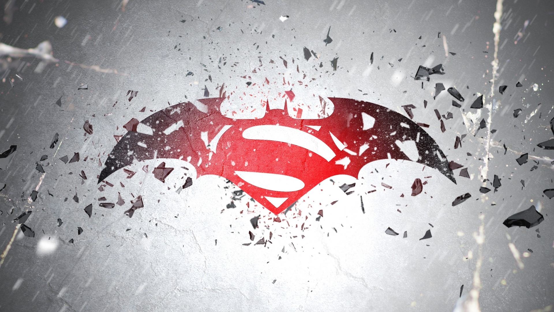 Batman V Superman logo with shattered glass HD Wallpaper