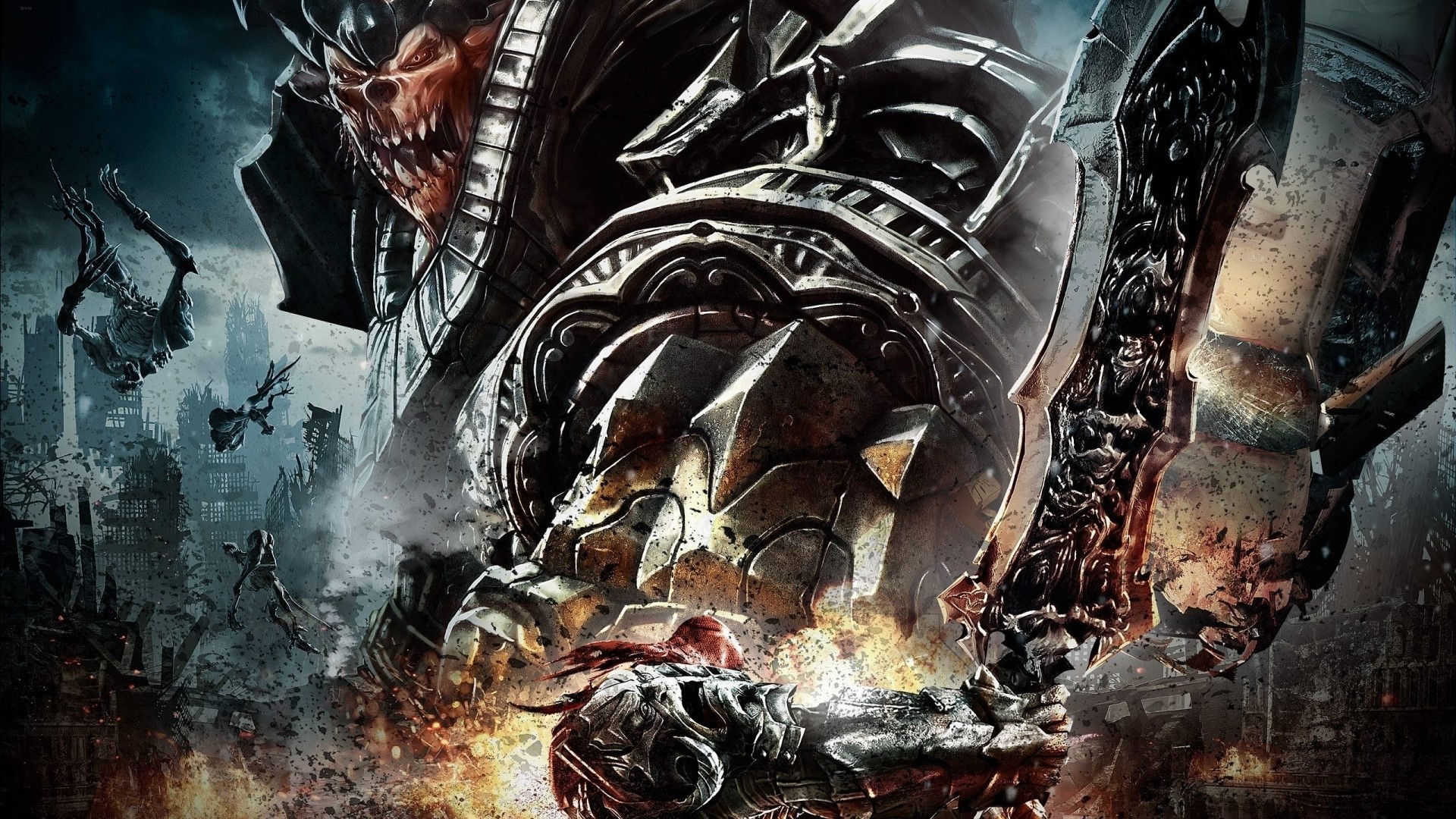 War from Darksiders in a ruined city HD Wallpaper