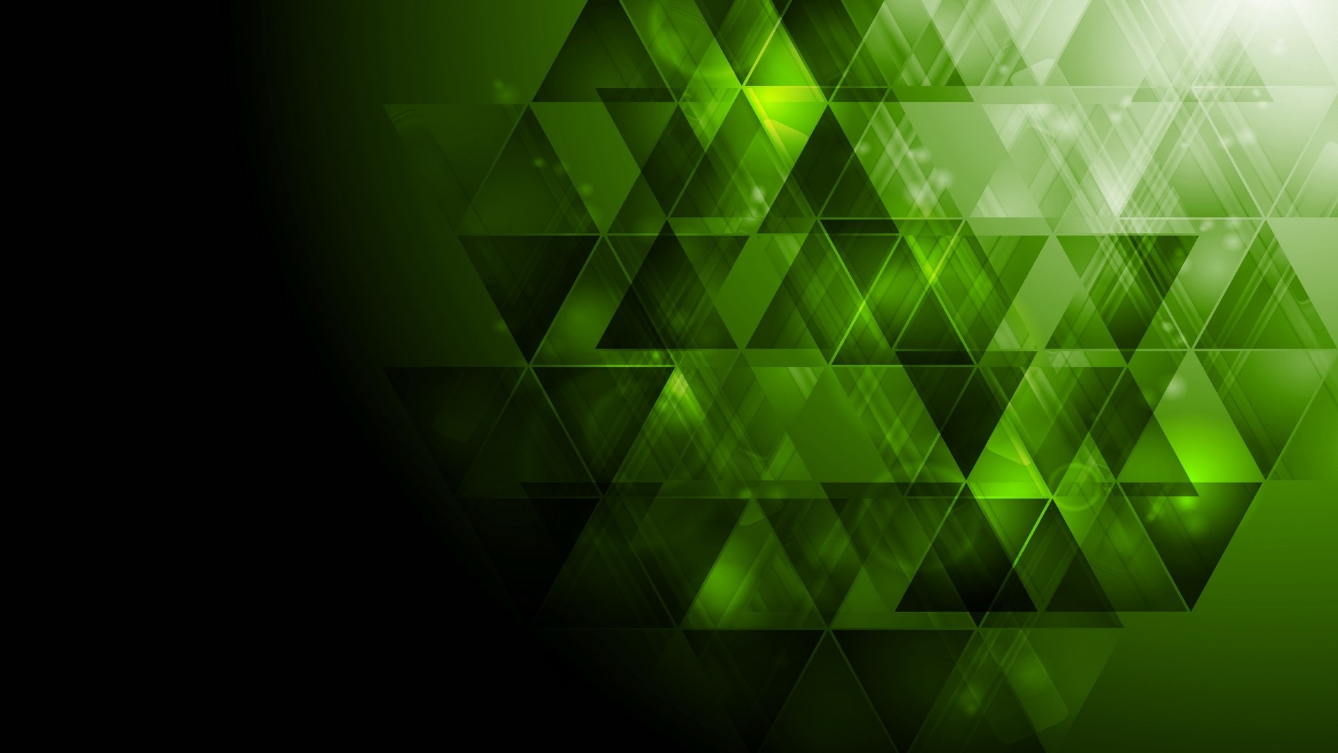 Abstract Green Geometric Triangles HD Wallpaper