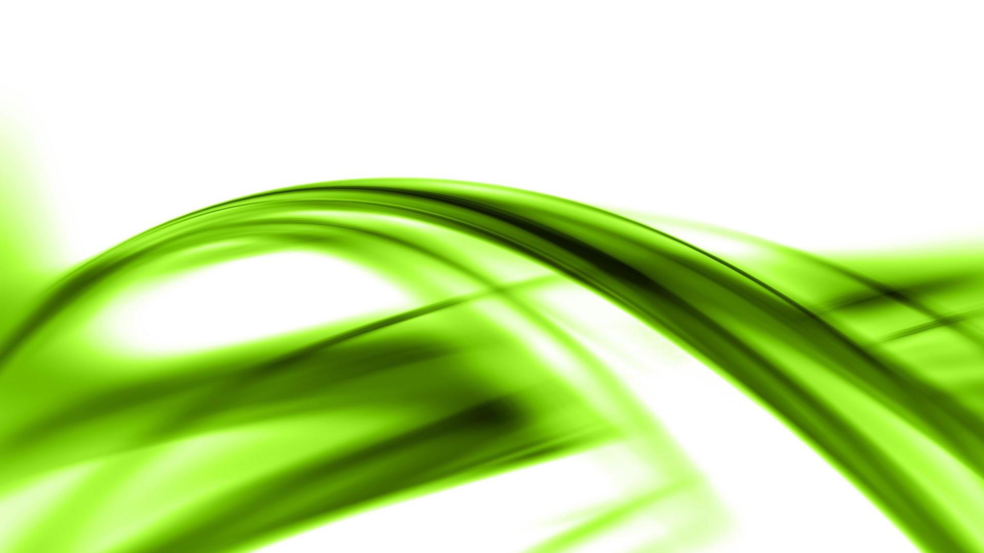 Abstract Green and White Flowing Lines HD Wallpaper