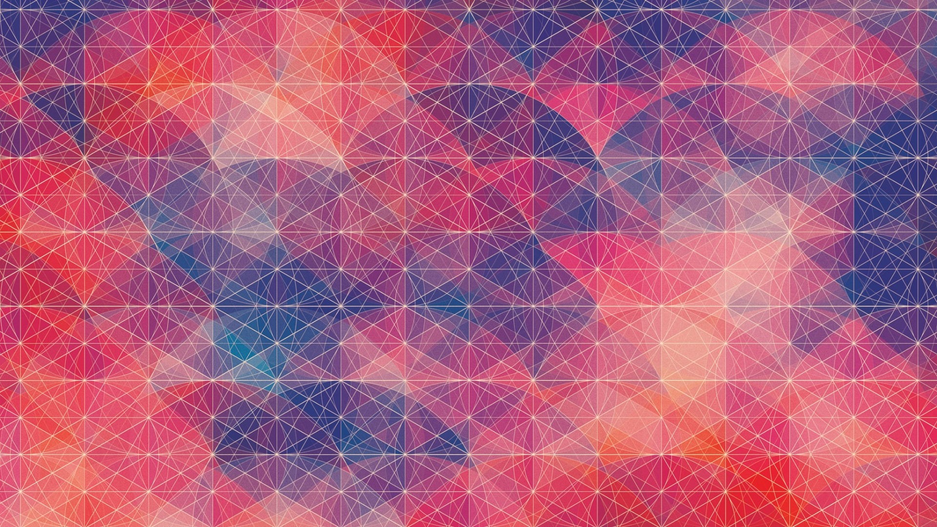 Abstract Geometric Pattern with Pink, Blue, and Orange Hues HD Wallpaper