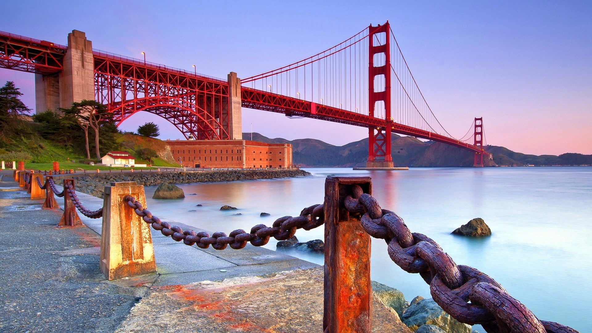 Golden Gate Bridge at Sunset HD Wallpaper