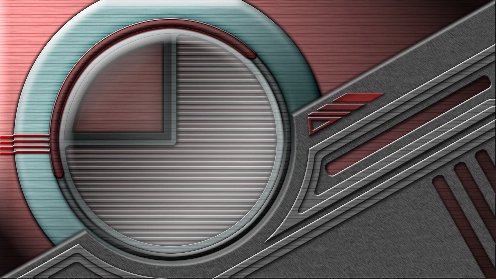 Abstract Grey and Red Geometric Design HD Wallpaper