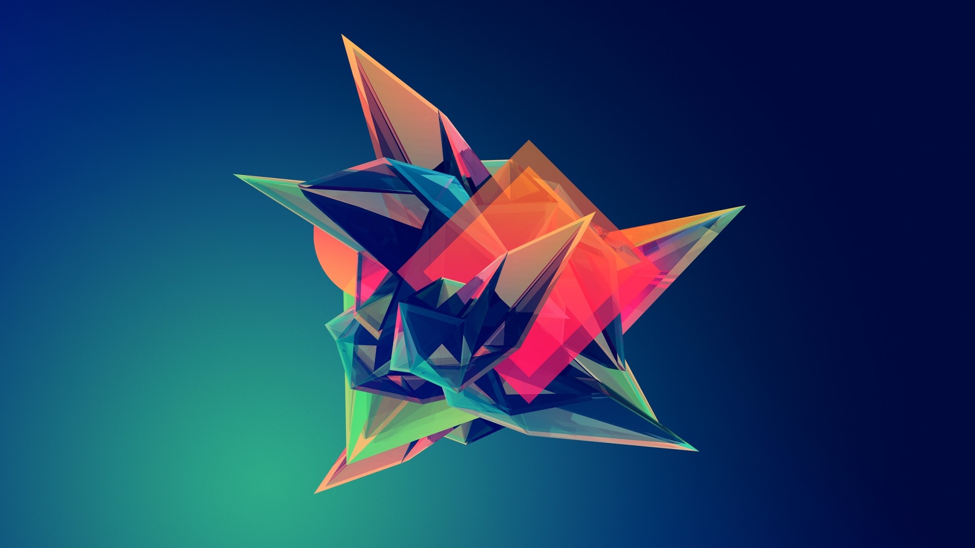 Abstract Geometric Crystal Formation HD Wallpaper