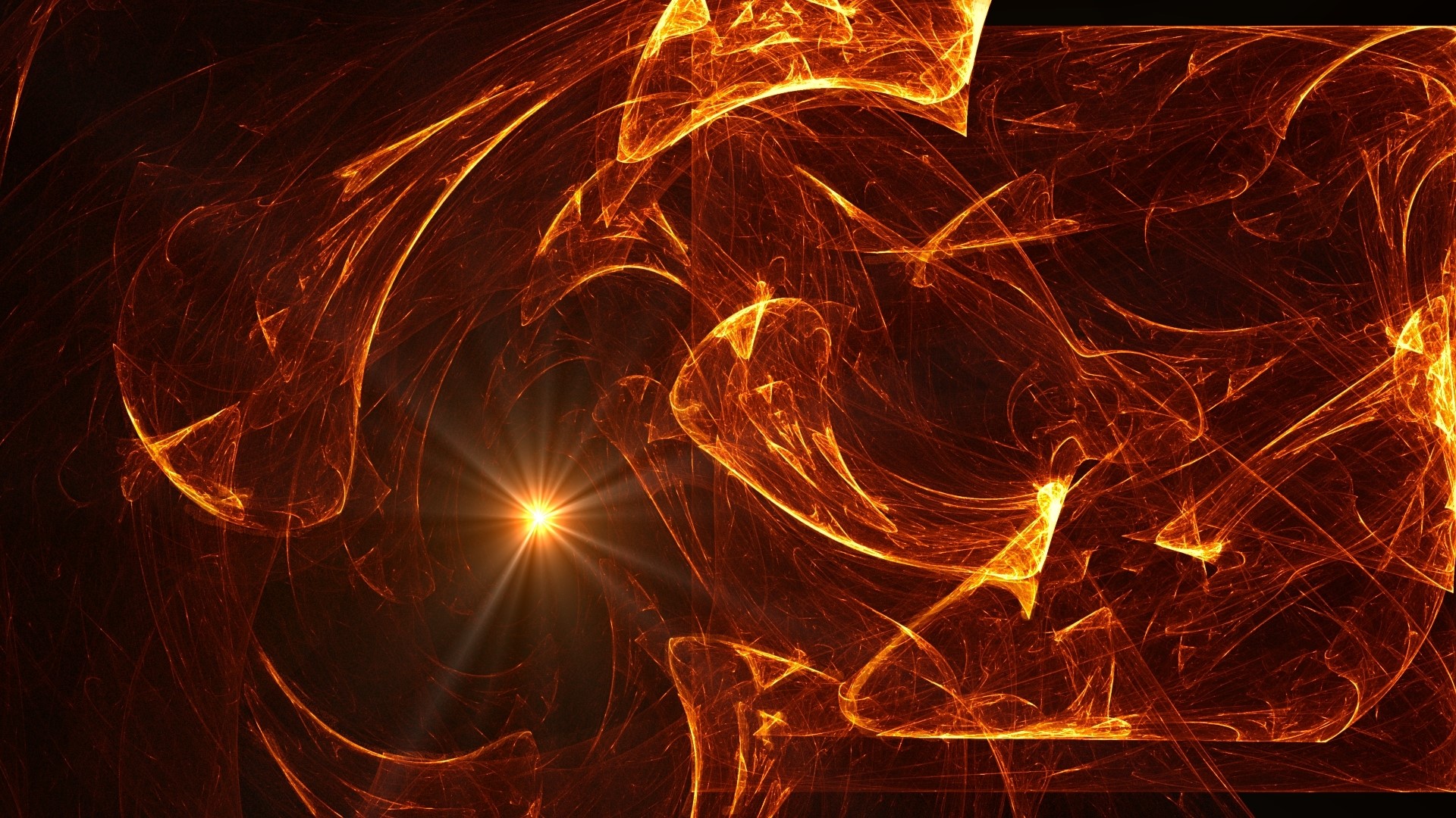 Orange abstract light patterns HD Wallpaper