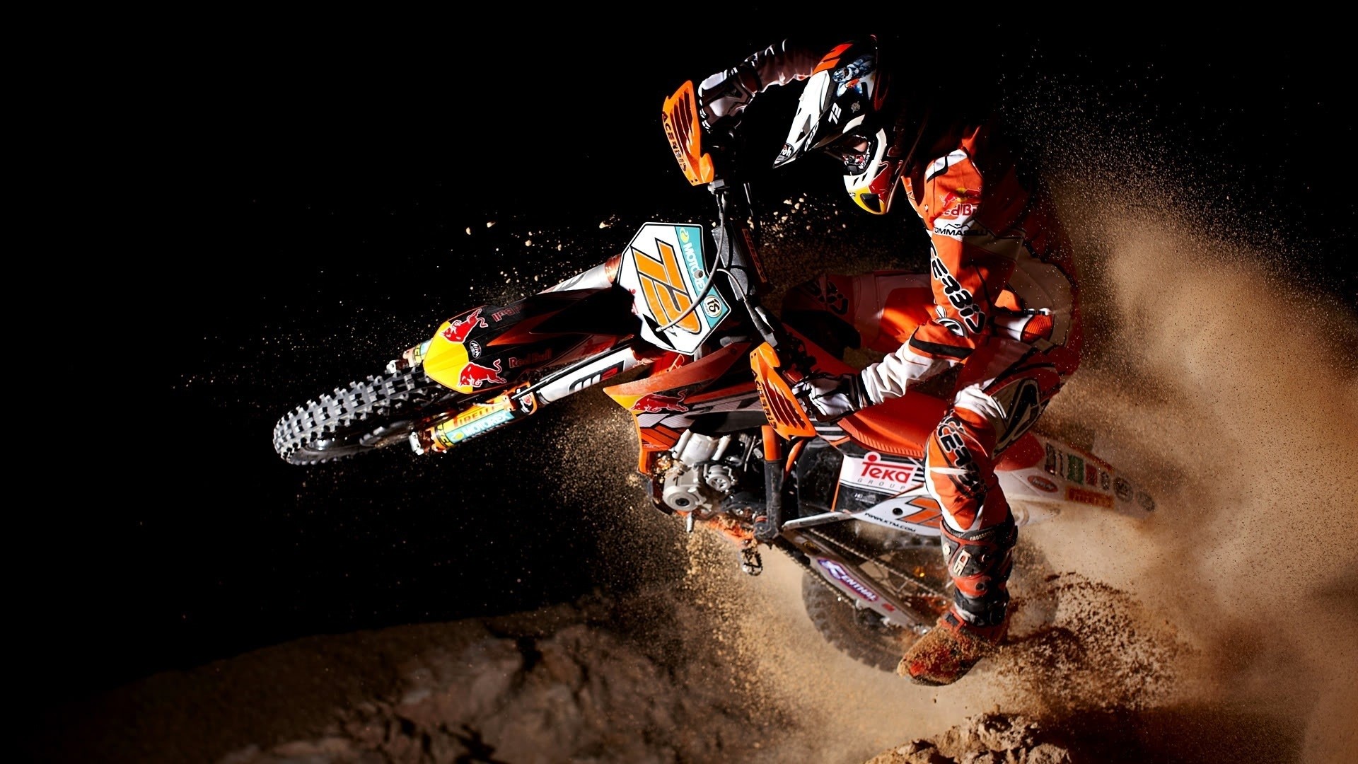 Dirt Bike Rider Performing Freestyle Jump HD Wallpaper