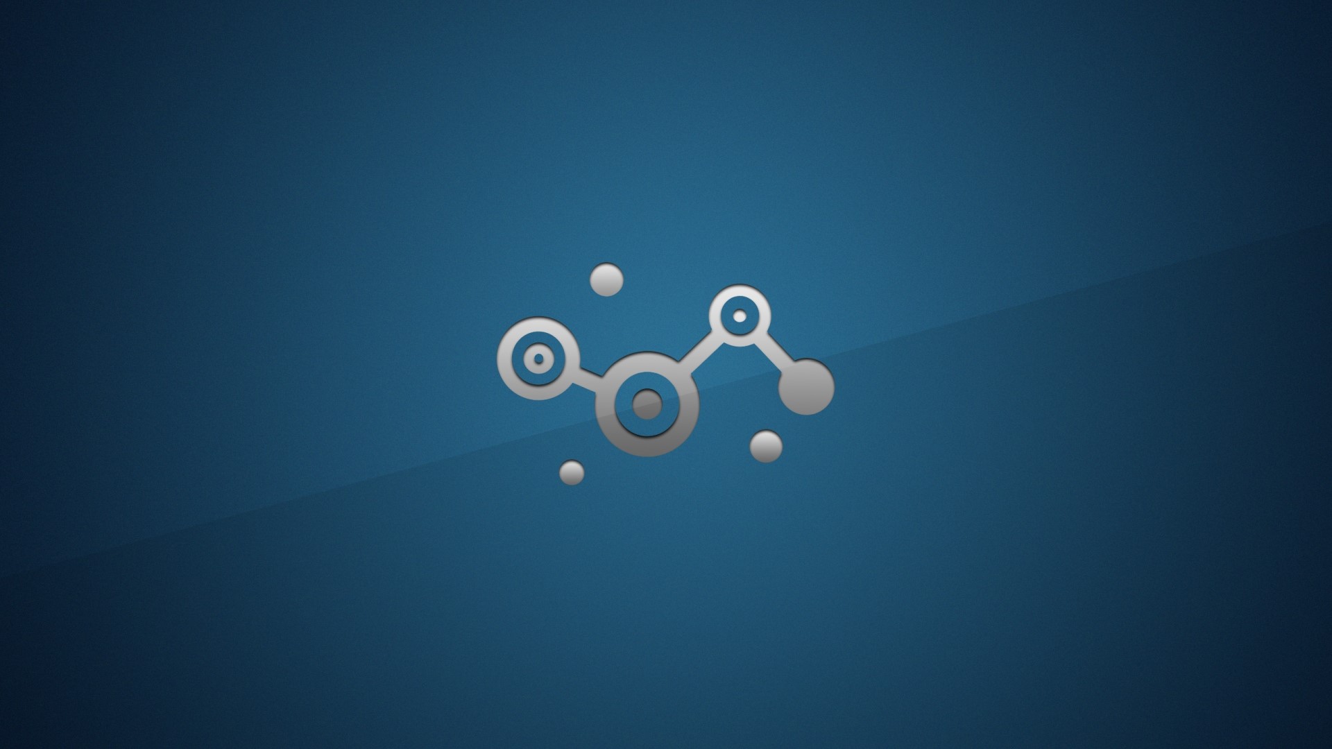 Abstract Molecular Structure on Blue Background HD Wallpaper
