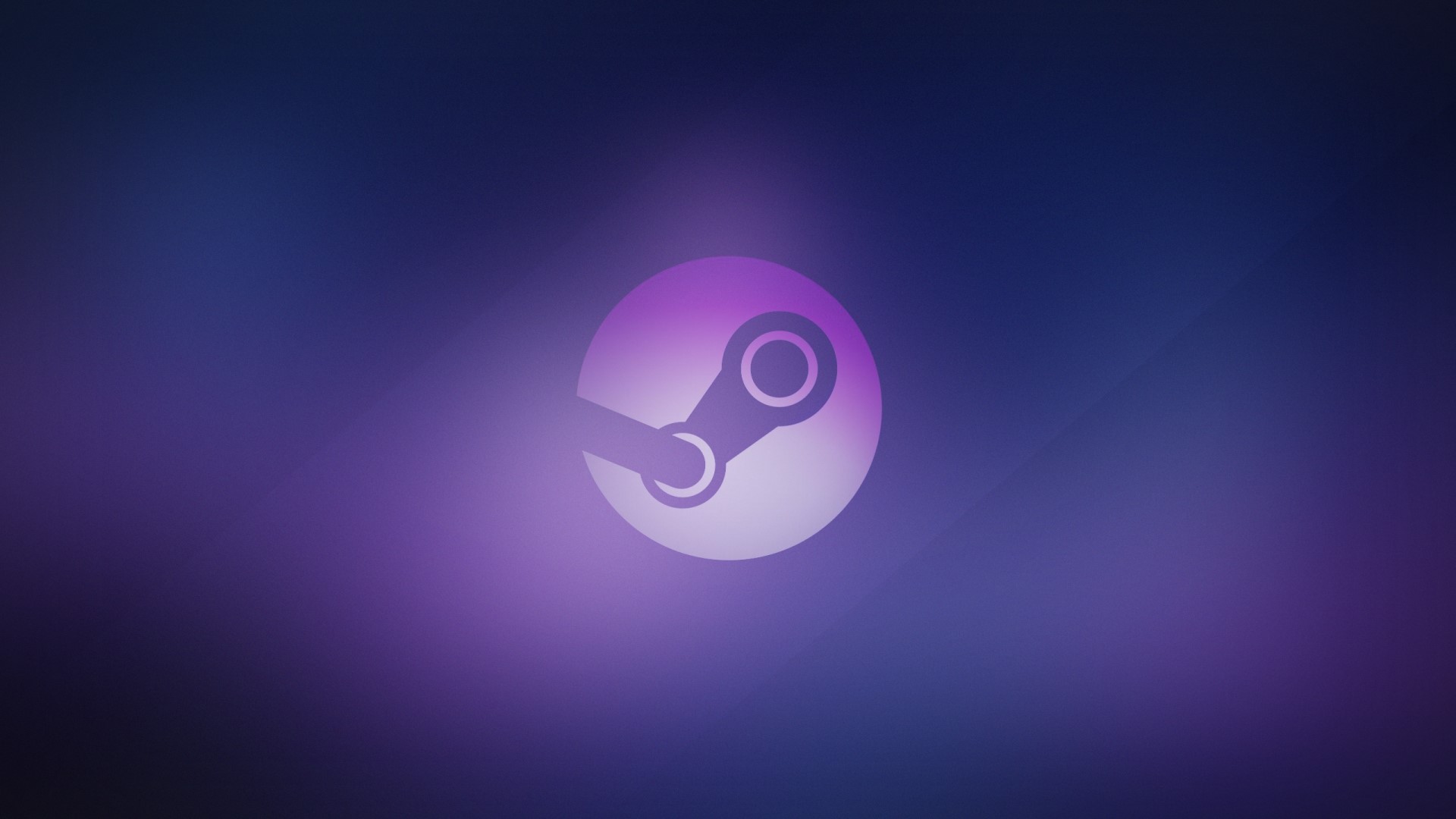 Steam logo on a purple and blue gradient background HD Wallpaper