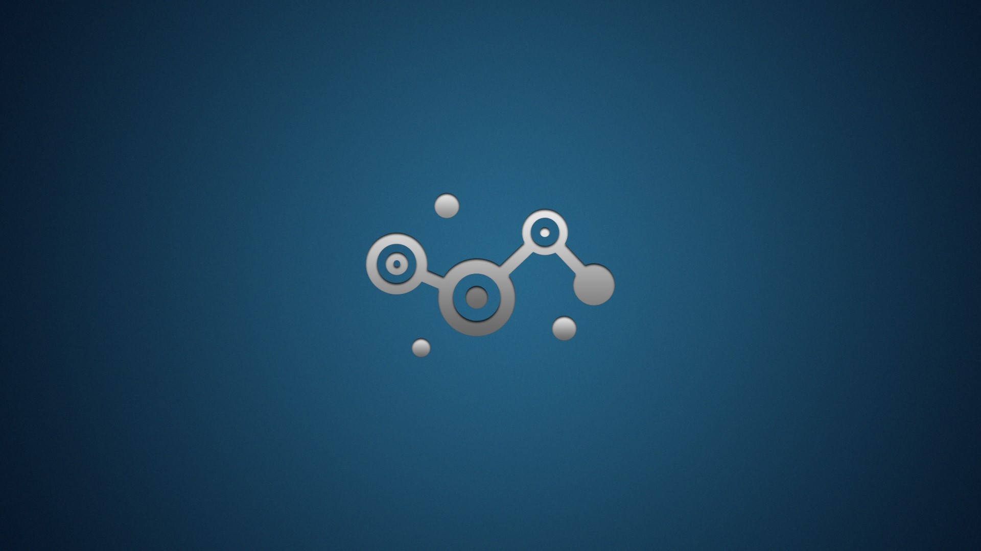 Abstract Molecular Structure on Blue Background HD Wallpaper