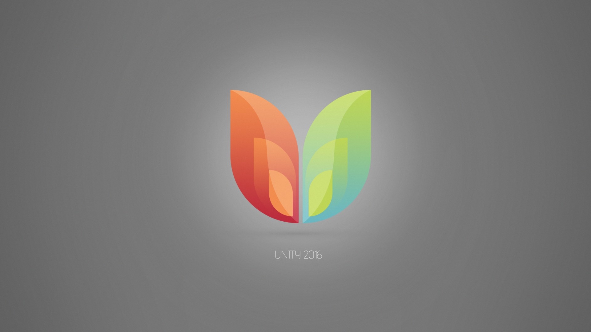 Unity 2016 logo with colorful leaves HD Wallpaper