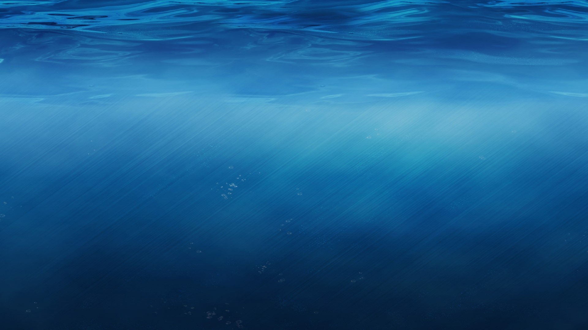 Underwater scene with light rays and bubbles HD Wallpaper