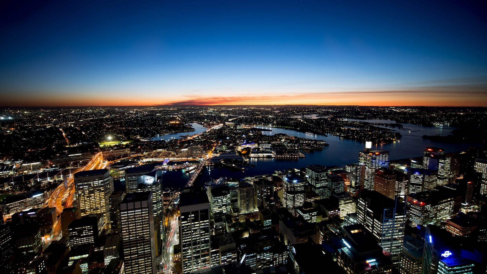 Sydney Skyline at Dusk HD Wallpaper