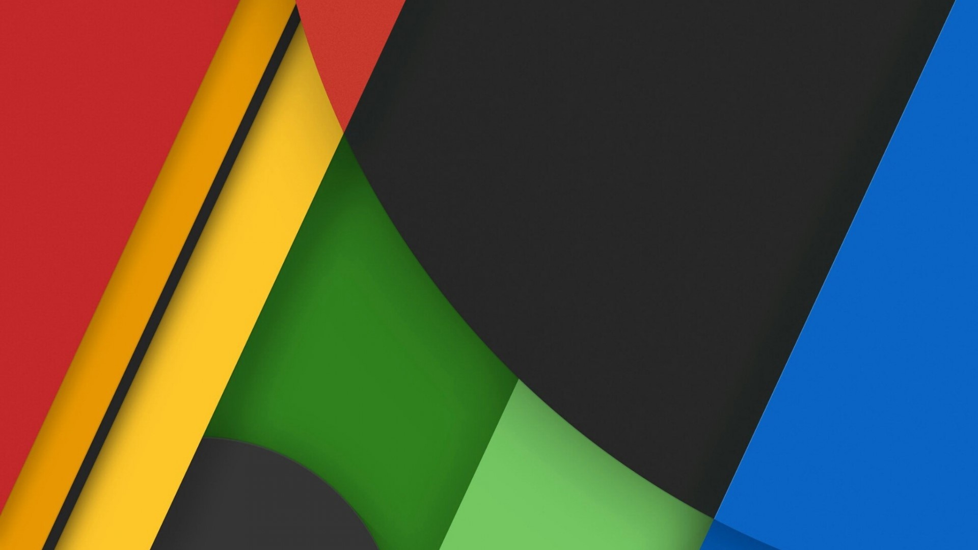 Abstract Material Design with Red, Yellow, Green, Blue, and Black HD Wallpaper