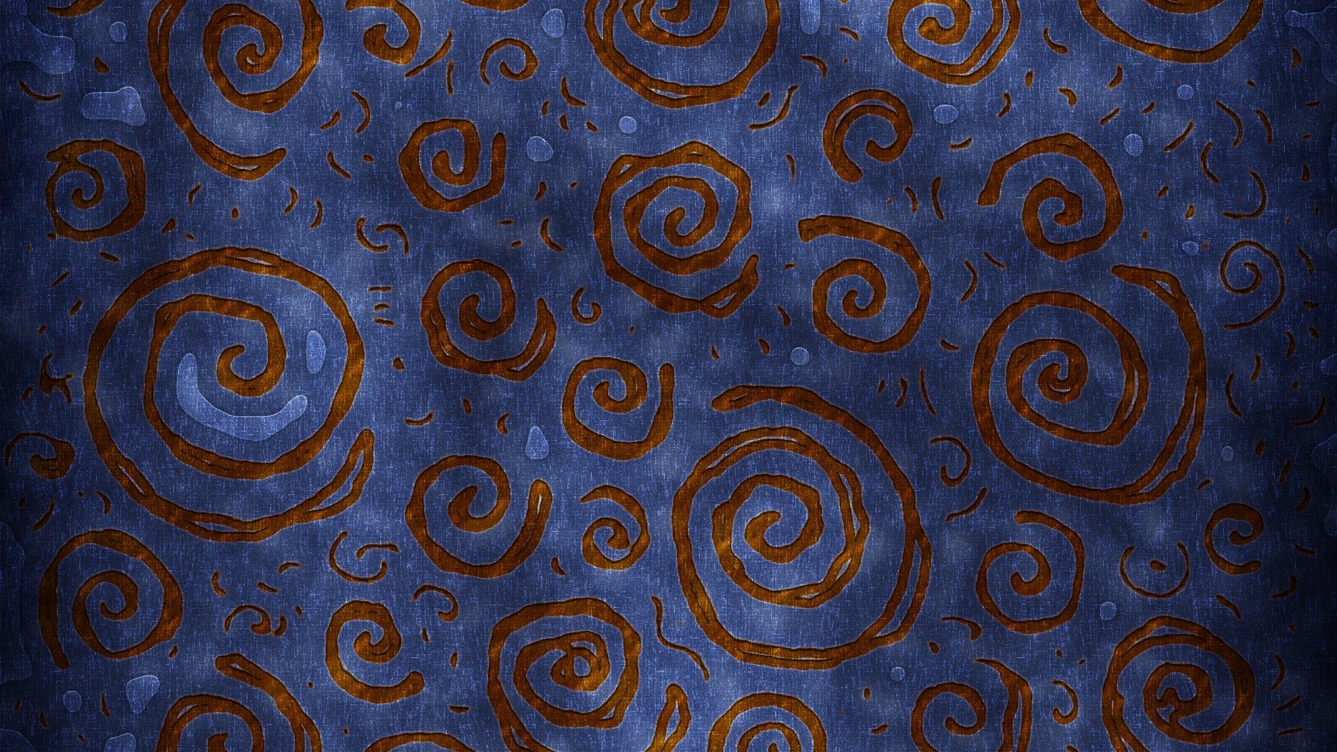 Blue background with abstract brown swirls HD Wallpaper
