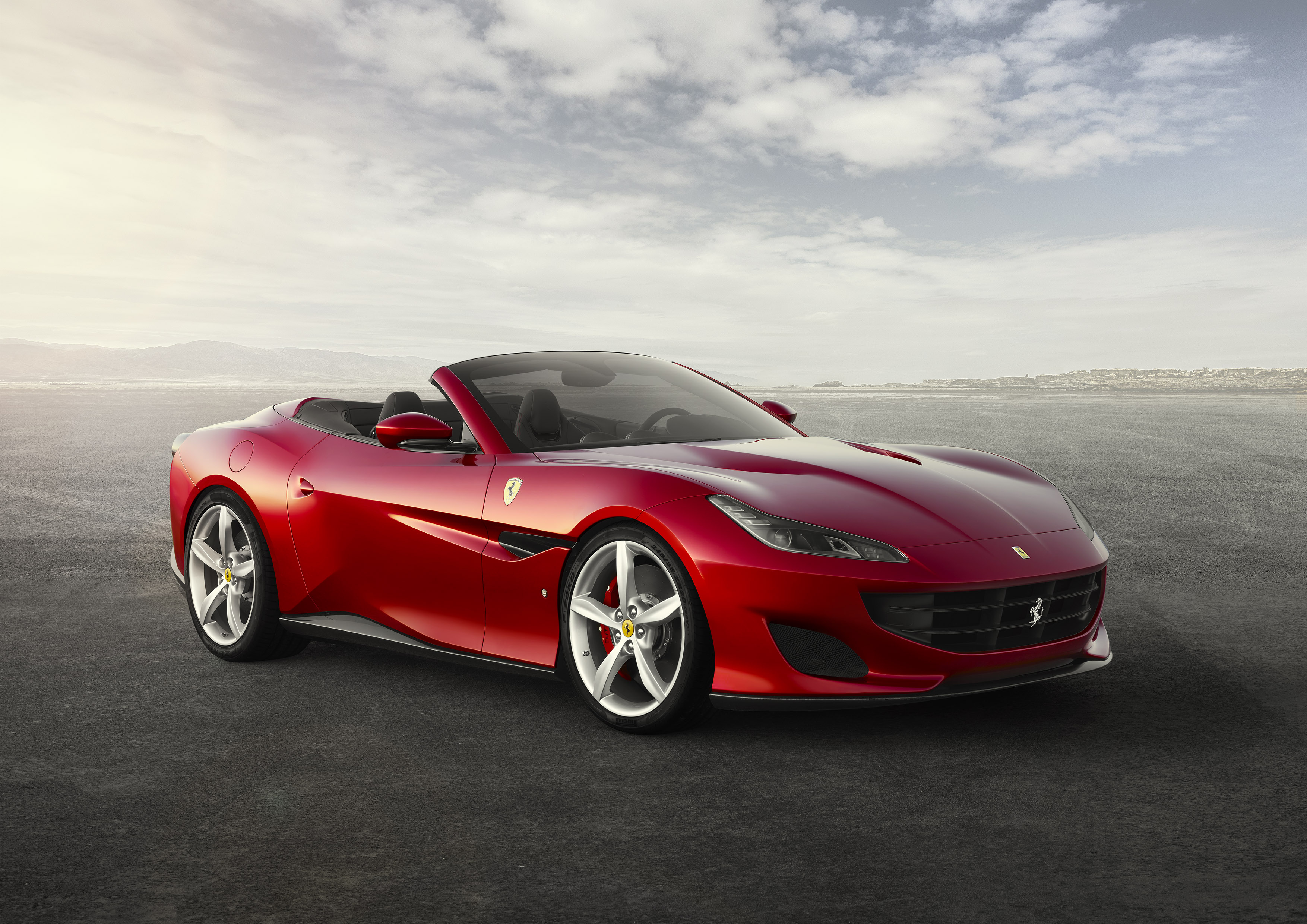 Red 2018 Ferrari Portofino convertible car HD Wallpaper