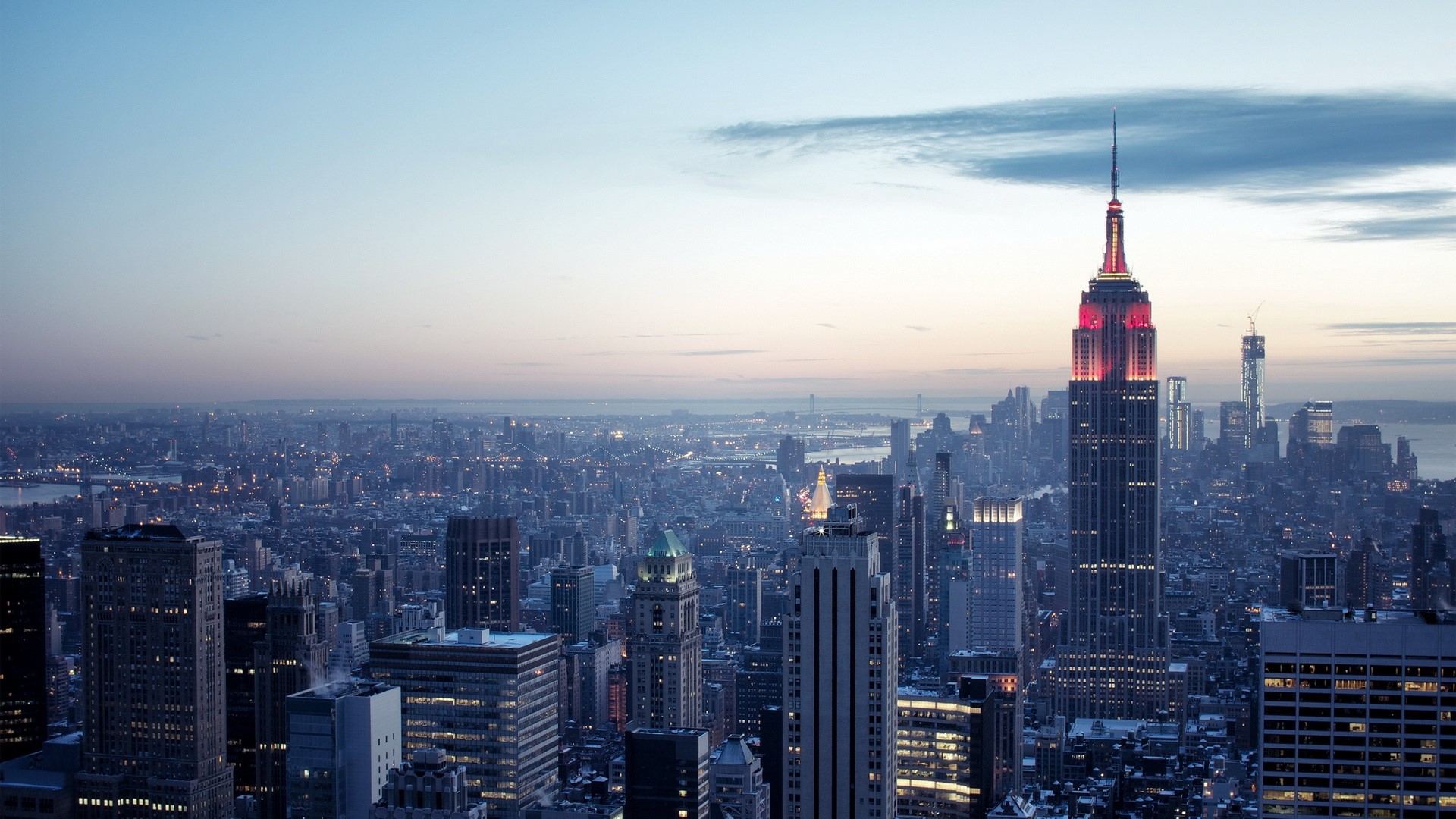 Empire State Building at Dusk, New York City HD Wallpaper